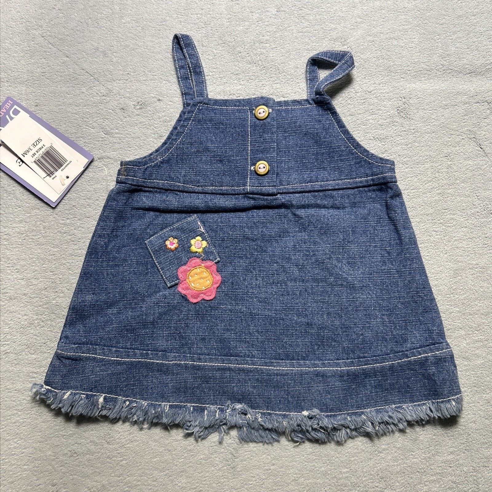 Disney Vintage 90s Deadstock Overalls Skort Toddler 3m 6m Floral Size XXS / US 00 / IT 34 - 2 Thumbnail