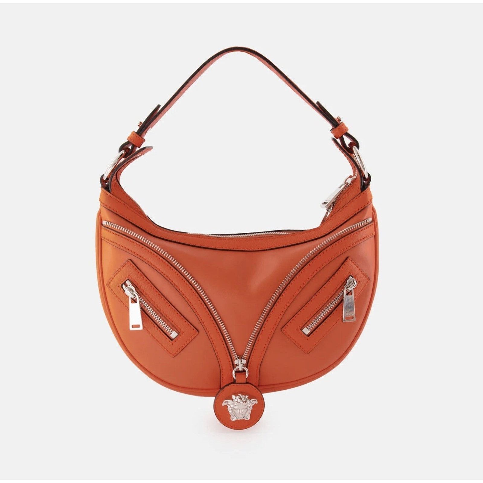 Versace Versace Medusa Leather Small Orange Hobo Bag 1007680 Size ONE SIZE - 1 Thumbnail