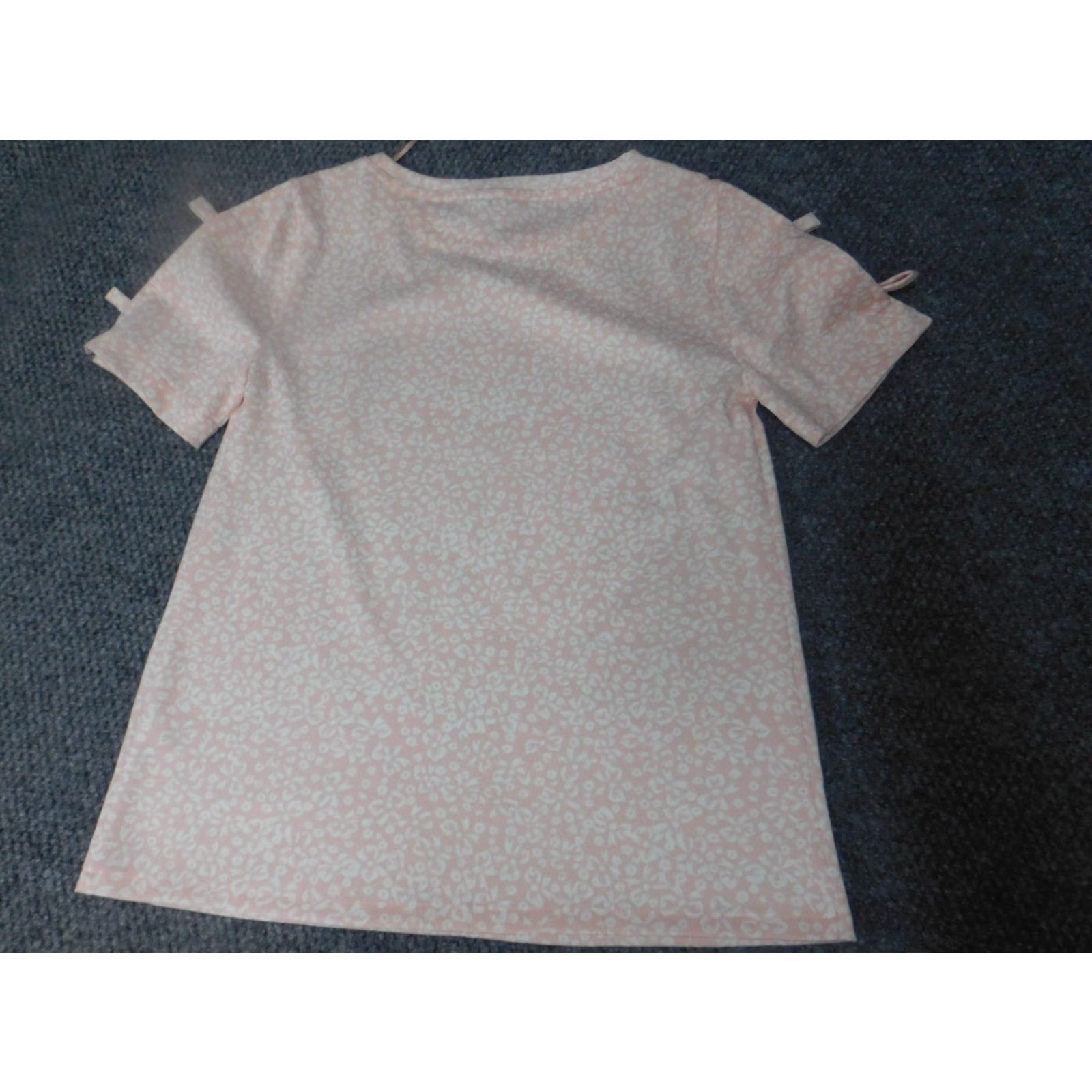 Vintage ELLE Womens Blouse S Pink Floral Raglan Short Sleeve Knit Polyester Crew Neck Pullover Stretch Vintage No Size S / US 4 / IT 40 - 7 Thumbnail