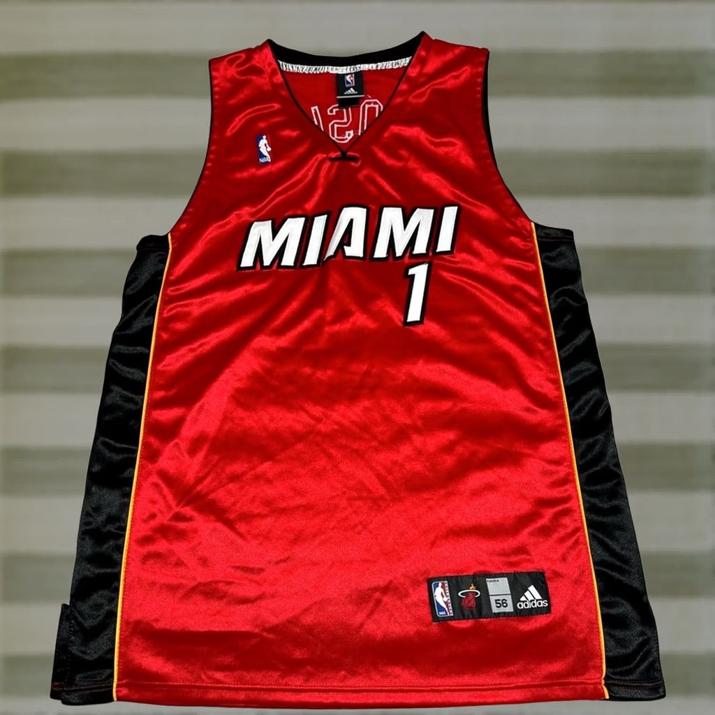 Adidas Adidas Chris Bosh #1 Miami Heat Red Swingman Jersey Men's 3XL Tank Size 3XL Red Swingman Jersey Mens Basketball Heat Vince Carter? Size US XXL / EU 58 / 5 - 1 Thumbnail
