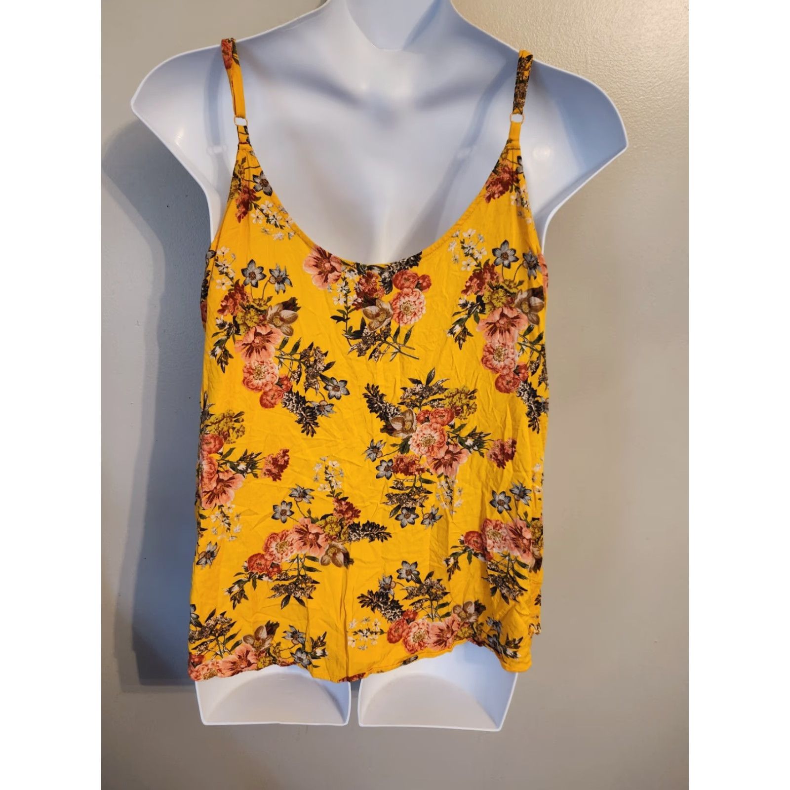 Torrid Torrid Yellow Floral Print Sleeveless Cami Top Shirt 4X Tank Camisole Size XXL / US 16-18 / IT 52-54 - 3 Thumbnail