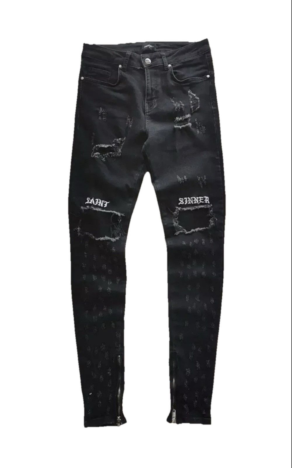 Jaffary Saint Sinner Black Denim Jeans Size 30