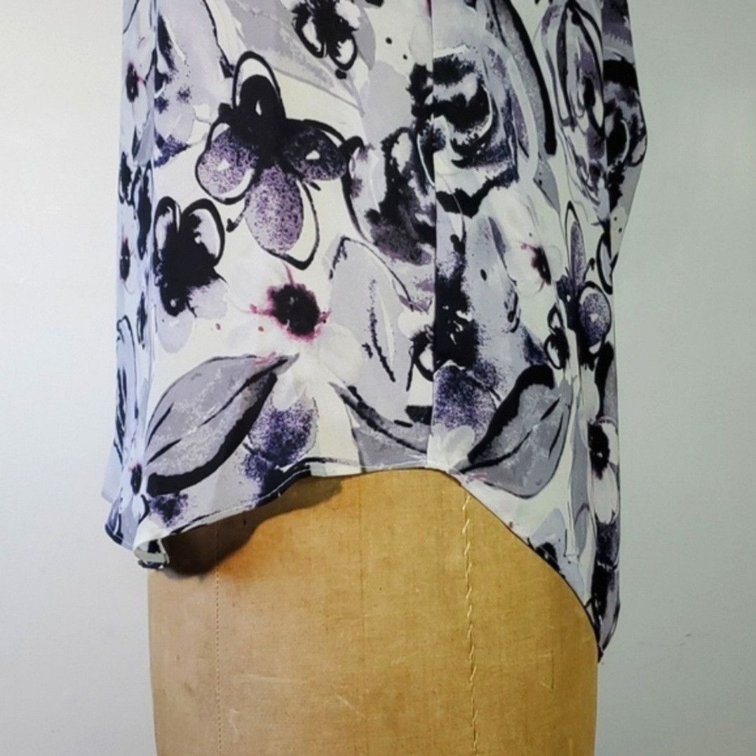 Other Rose & Olive Size L Blouse Grey Purple Floral Chiffon Long Size L / US 10 / IT 46 - 10 Thumbnail