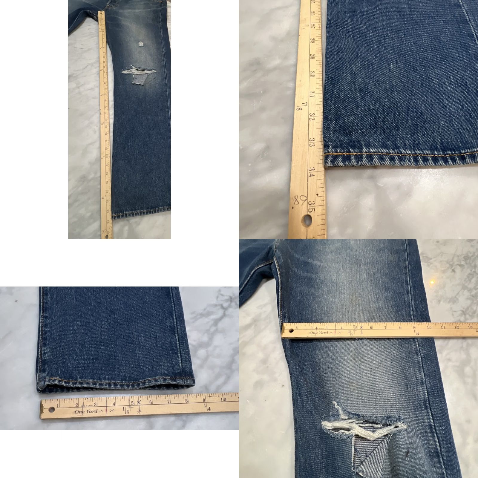Levi's Levi’s 501 ‘93 Straight Jeans Men 36x34 Blue Button Fly Thrashed Faded NWT Size US 36 / EU 52 - 10 Thumbnail
