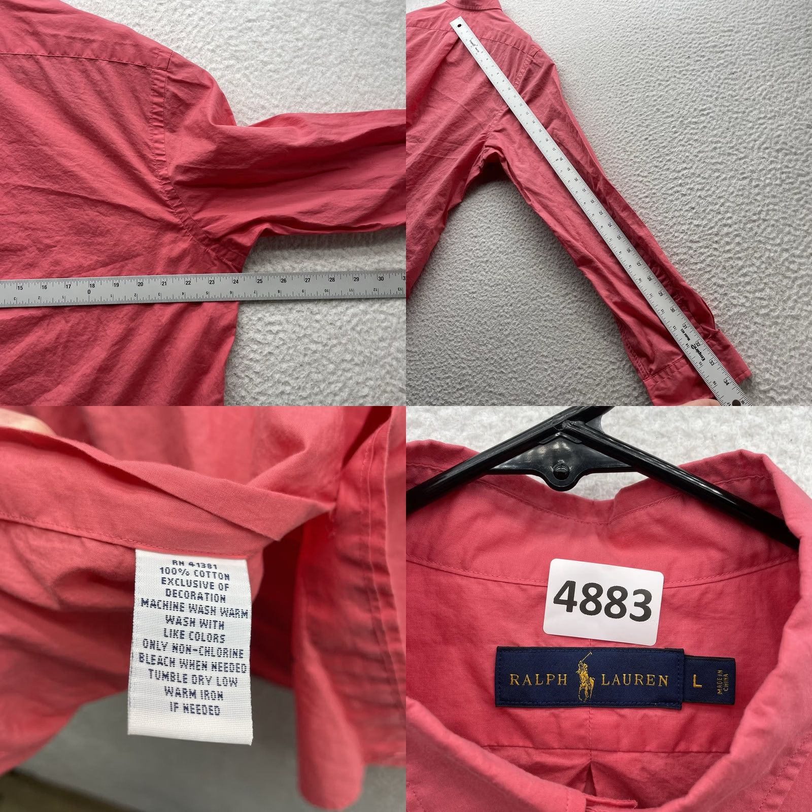 Ralph Lauren Ralph Lauren Shirt Mens Large L Red Lightweight Button Up Long Sleeve Preppy Size US L / EU 52-54 / 3 - 8 Thumbnail