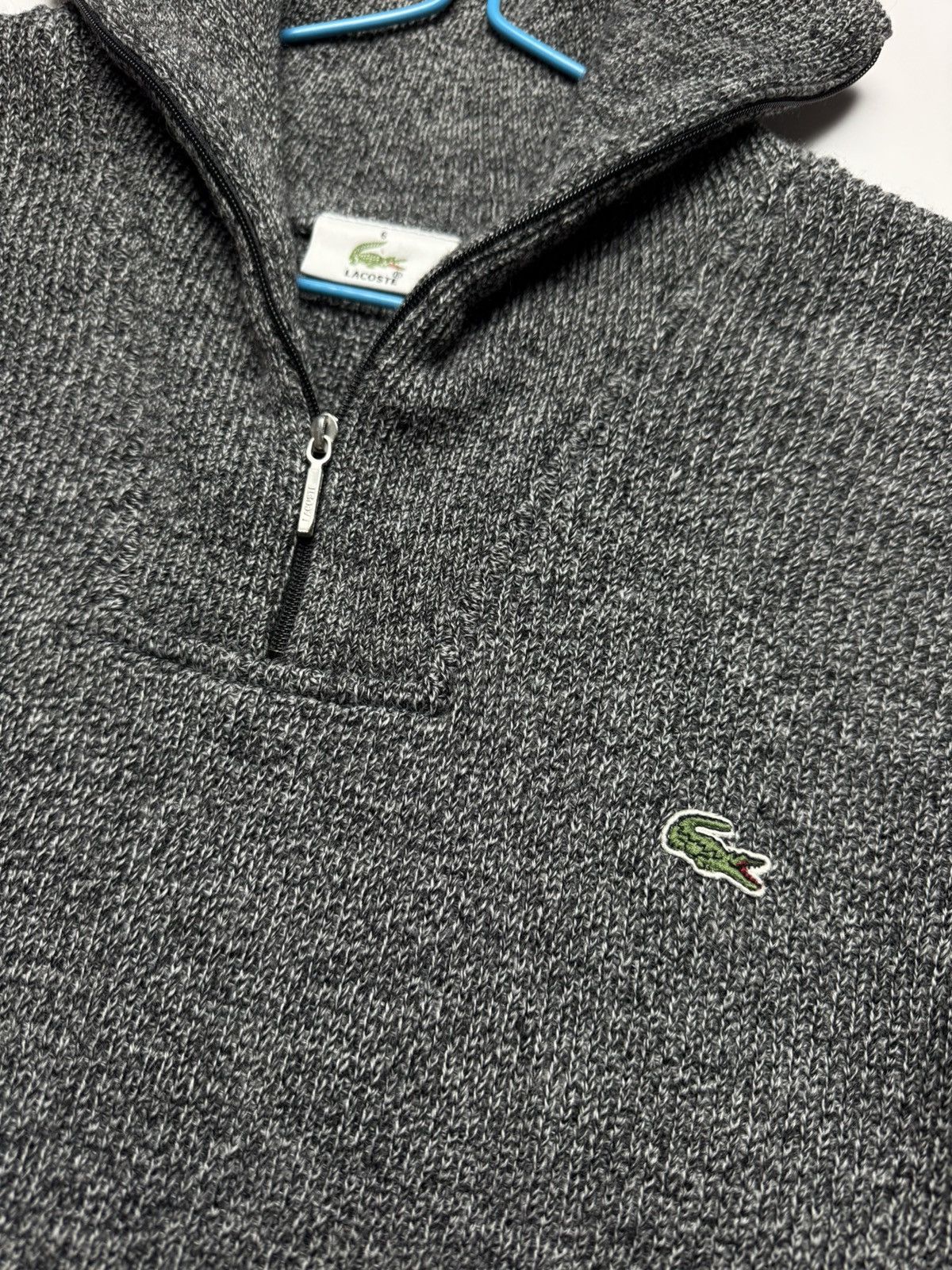 Lacoste Lacoste Half-Zip Wool Blend Sweater / Grey Melange Size US L / EU 52-54 / 3 - 6 Thumbnail