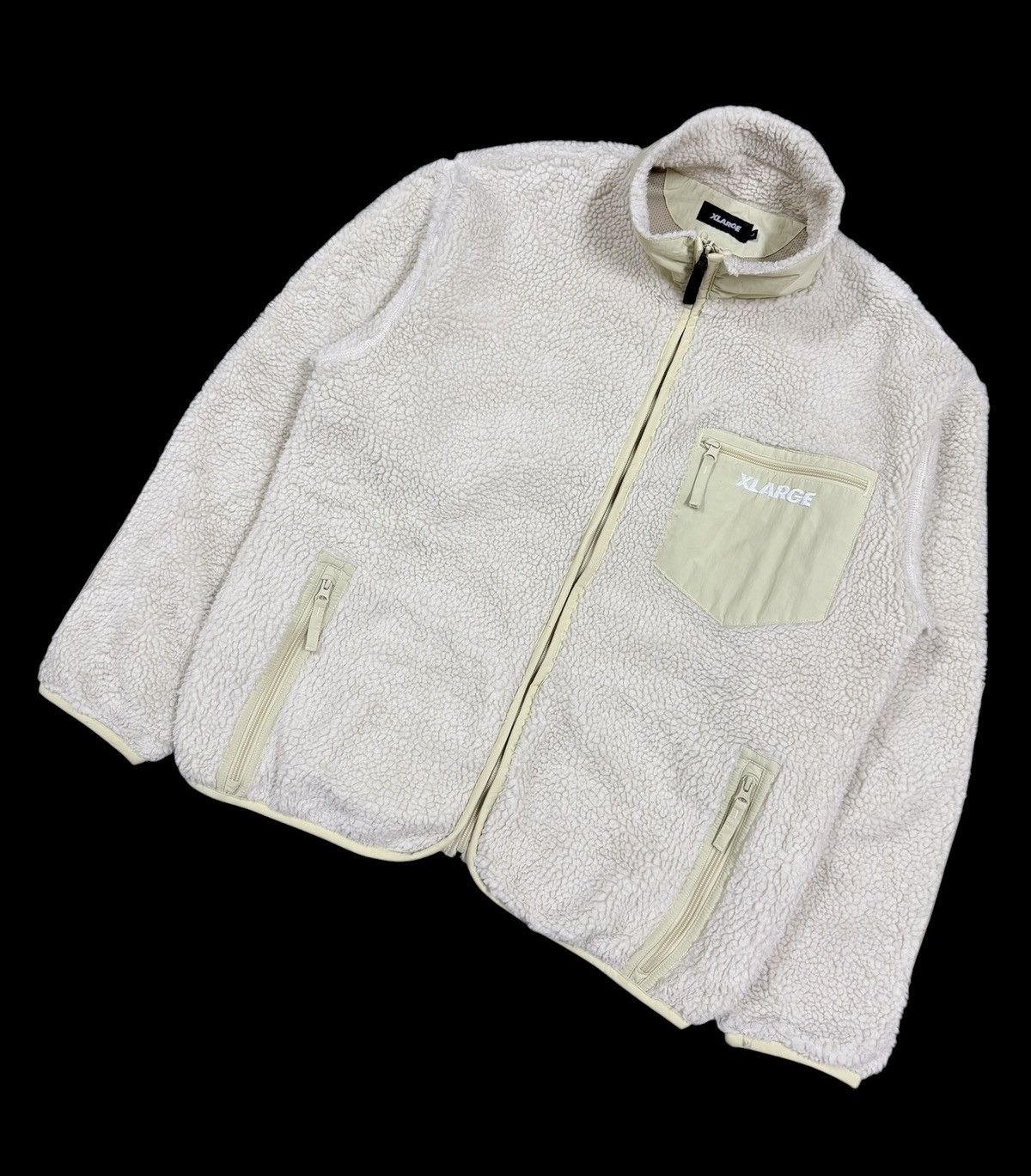 Xlarge Xlarge Deep Pile Sherpa Boa Jacket Big Logo Embossed Fleece Size US L / EU 52-54 / 3 - 6 Thumbnail
