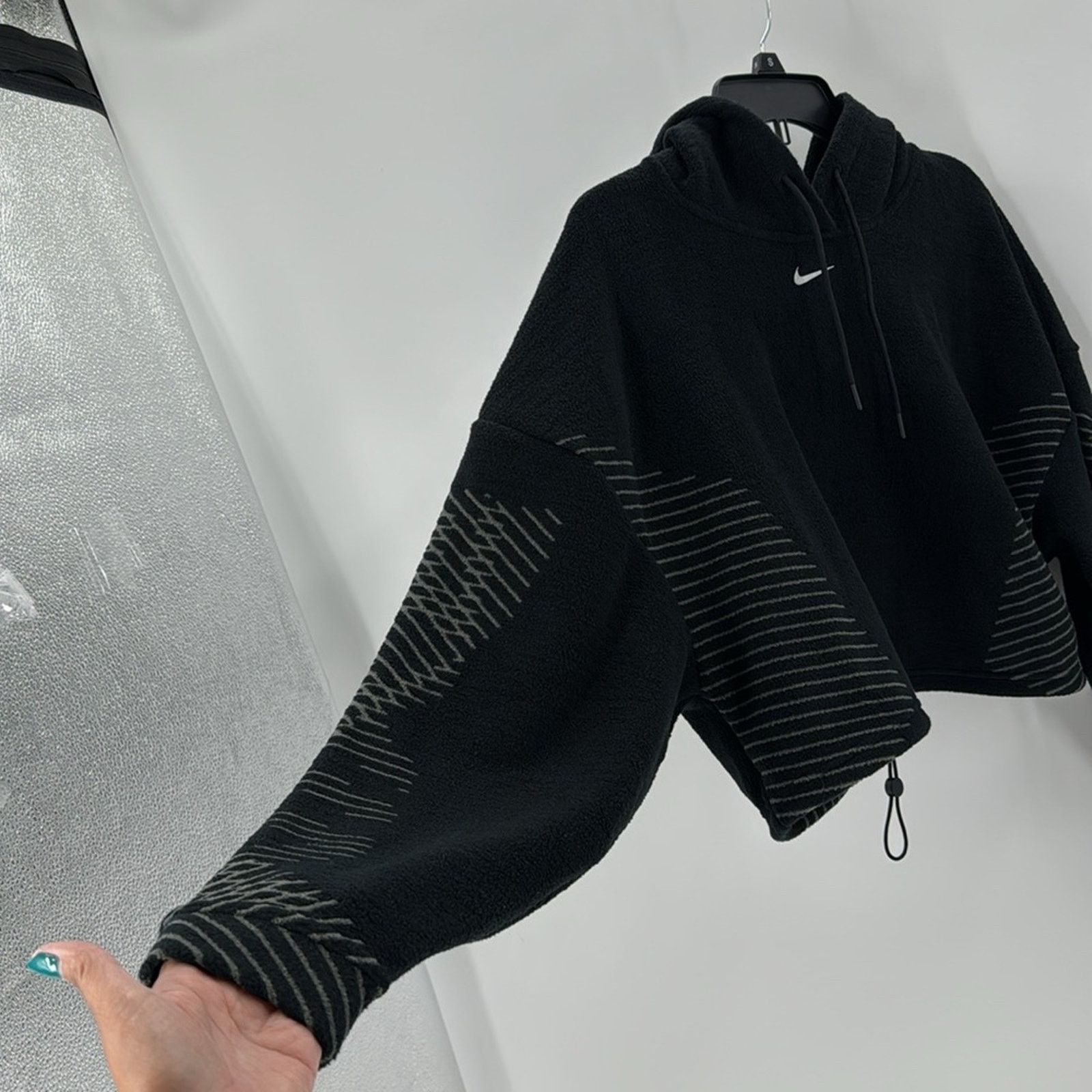 Nike Nike Pro Womens Therma-FIT ADV Cropped Fleece Hoodie Black S Size S / US 4 / IT 40 - 3 Thumbnail