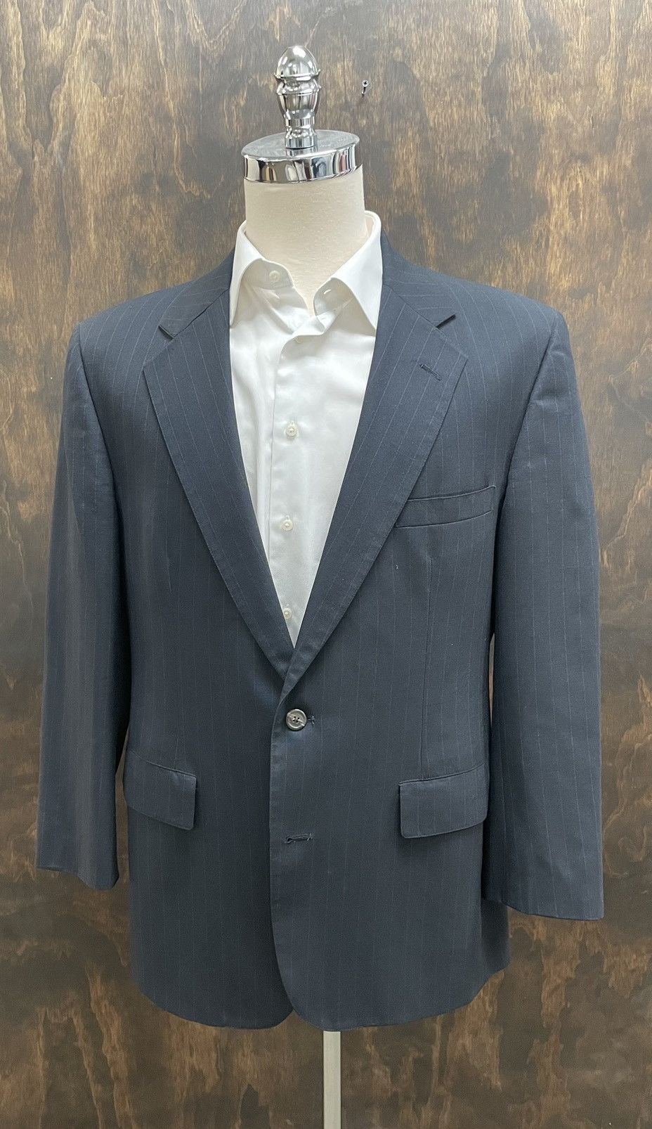 Brooks Brothers × Vintage Subtle Pinstripe Wool Suit Size 46R - 2 Thumbnail