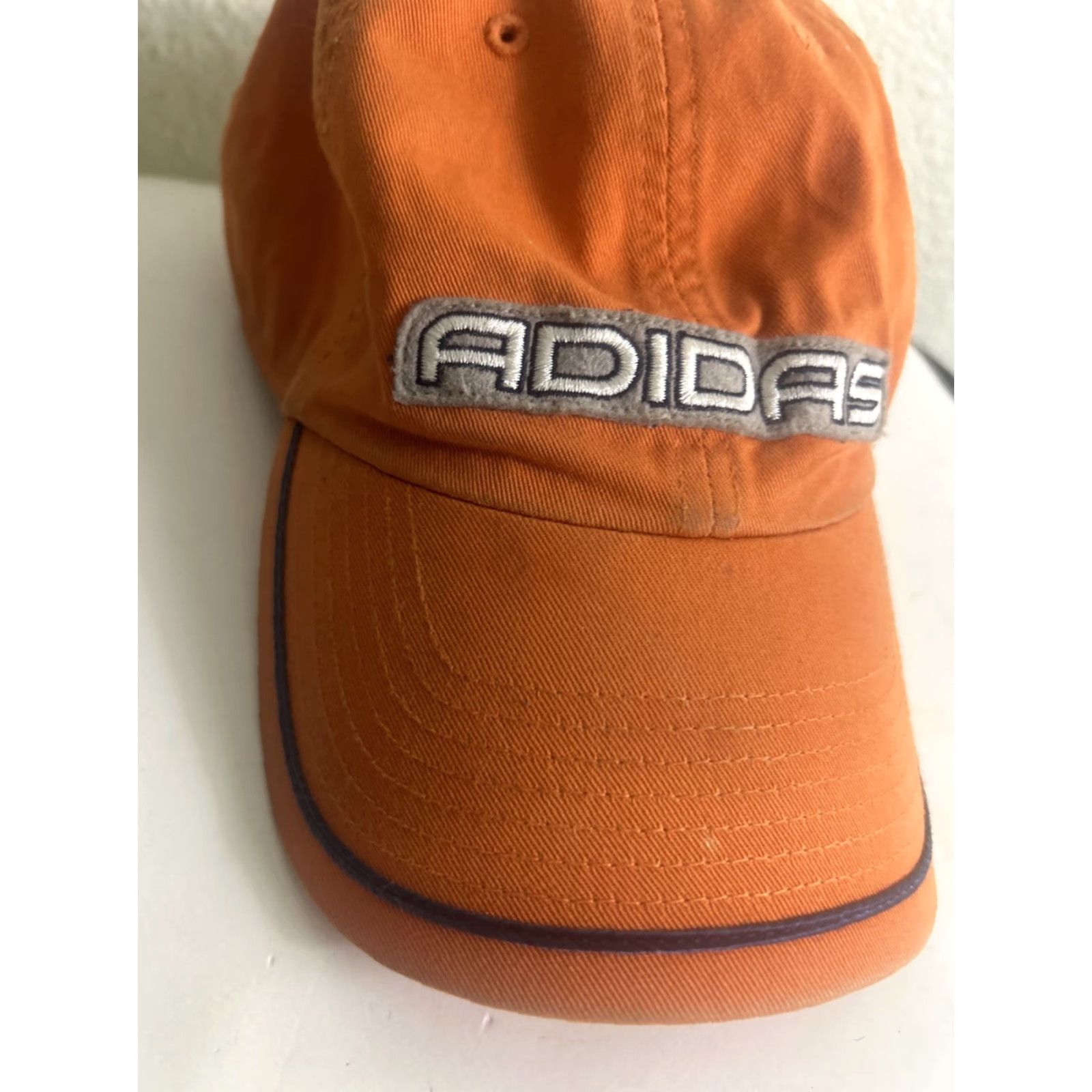 Adidas VINTAGE Adidas Orange Strap Back Baseball Hat Adjustable Men Adjustable Orange Baseball Cap Mens Size ONE SIZE - 3 Thumbnail