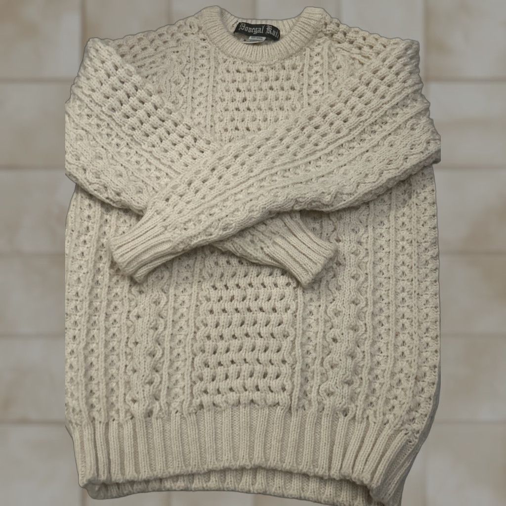 Vintage VINTAGE Donegal Women's Sweater S Wool Cable-Knit Winter Ski Pullover Cream S Womens Size S / US 4 / IT 40 - 1 Thumbnail