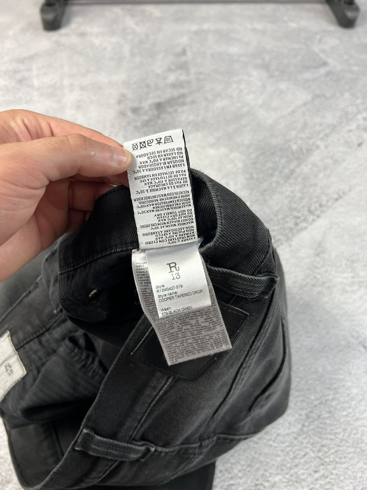 R13 R13 Cooper Tapered Drop Jeans, made in Italy Size US 31 - 15 Thumbnail