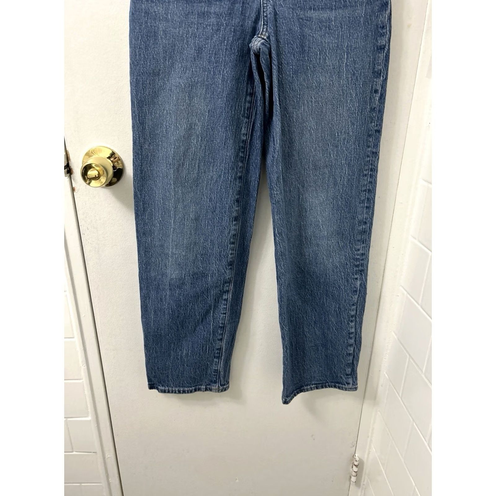 Madewell Madewell Jeans Womens 24x28 Medium Wash Wide-Leg High Rise 5-Pocket Denim Stretch Logo Button Zip Size 42" / US 20 - 3 Thumbnail