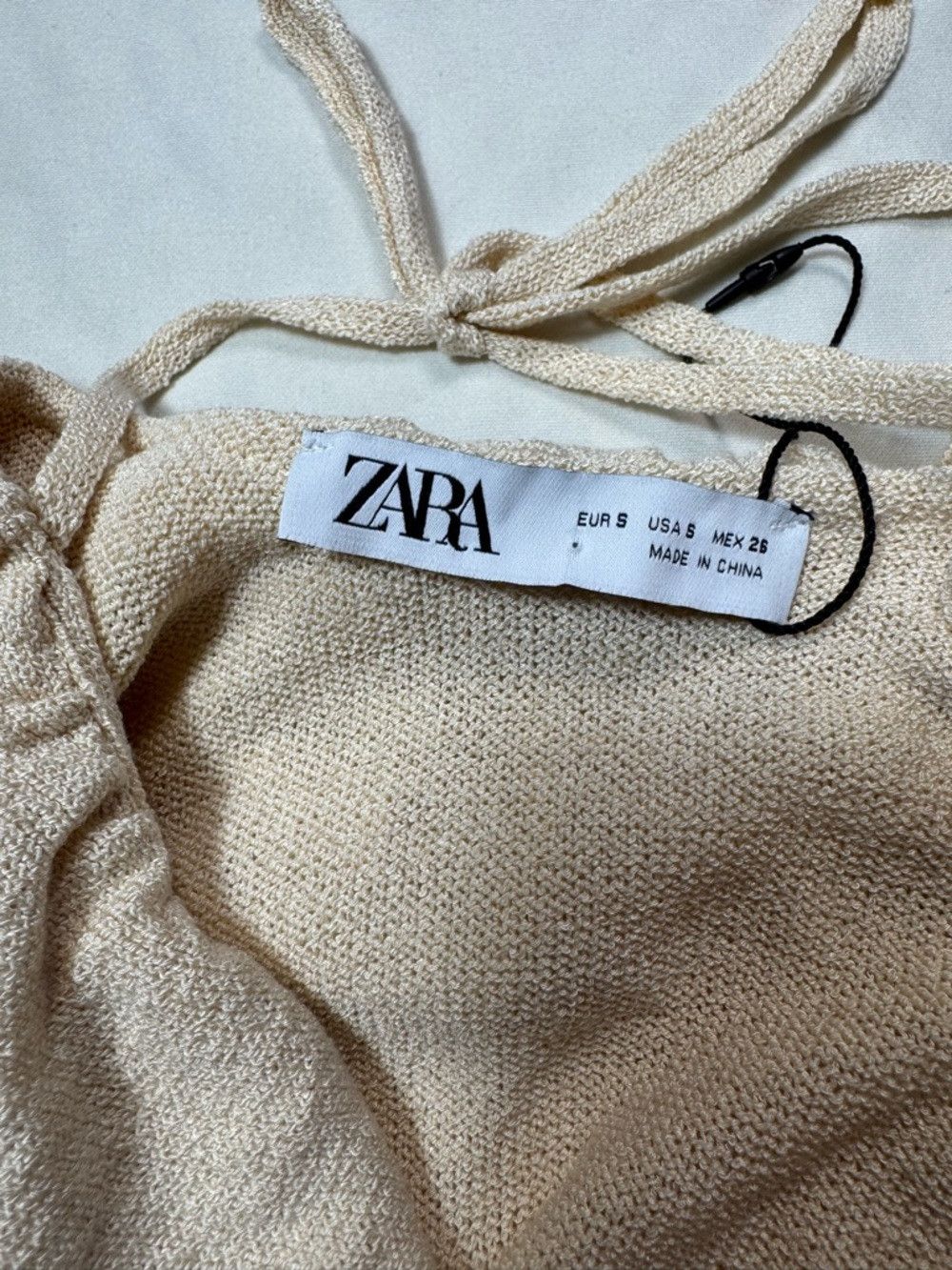 Zara New Zara Asymmetrical Ruffle Knit Beige Top Size S Size S / US 4 / IT 40 - 6 Thumbnail