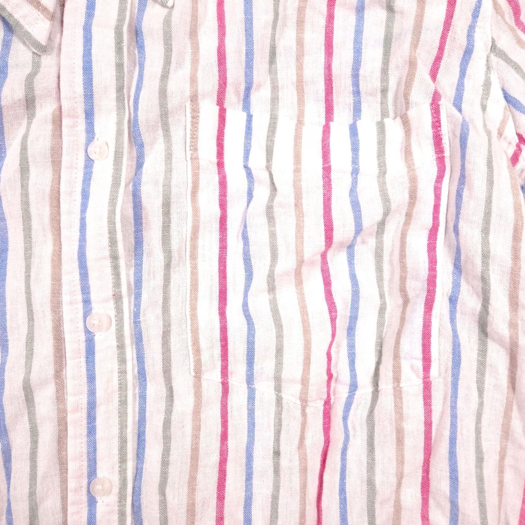Gap Gap Shirt Mens XL White Striped Linen Blend Button Front Long Sleeve Casual Size US XL / EU 56 / 4 - 4 Thumbnail