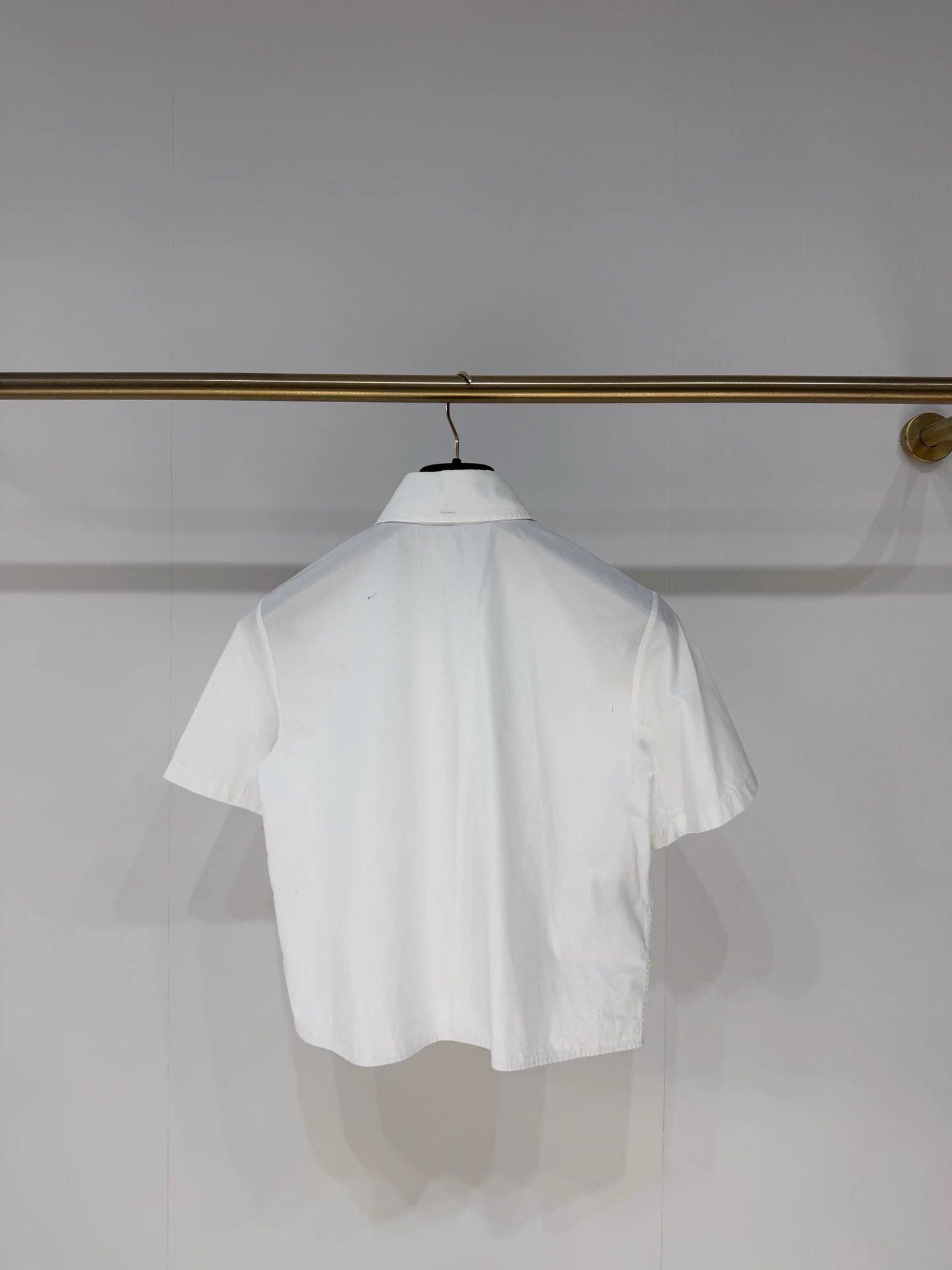 Prada Prada Classic Poplin Triangle Logo Pocket Cropped Shirt 36 Size XS / US 0-2 / IT 36-38 - 6 Thumbnail