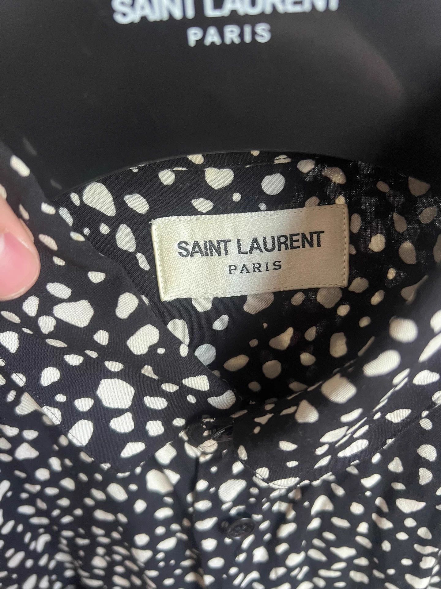 Saint Laurent Paris Saint Laurent SLP20SS Leopard Print Polka Dot Shirt Size US L / EU 52-54 / 3 - 5 Thumbnail