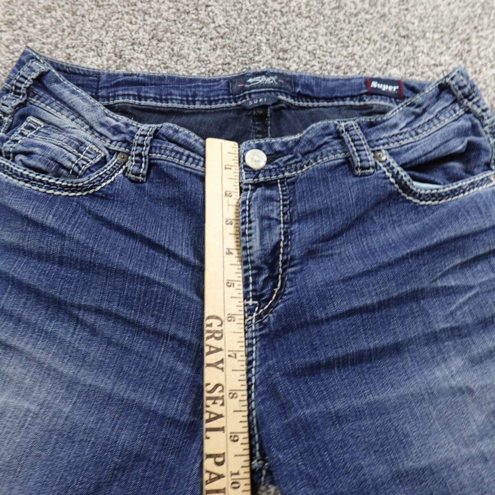Silver Jeans Co. Silver Jeans Suki Jeans Womens 34 Dark Blue Denim Bootcut Stretch Western Flex 5-Pocket Size 24" / US 00 / IT 34 - 4 Thumbnail