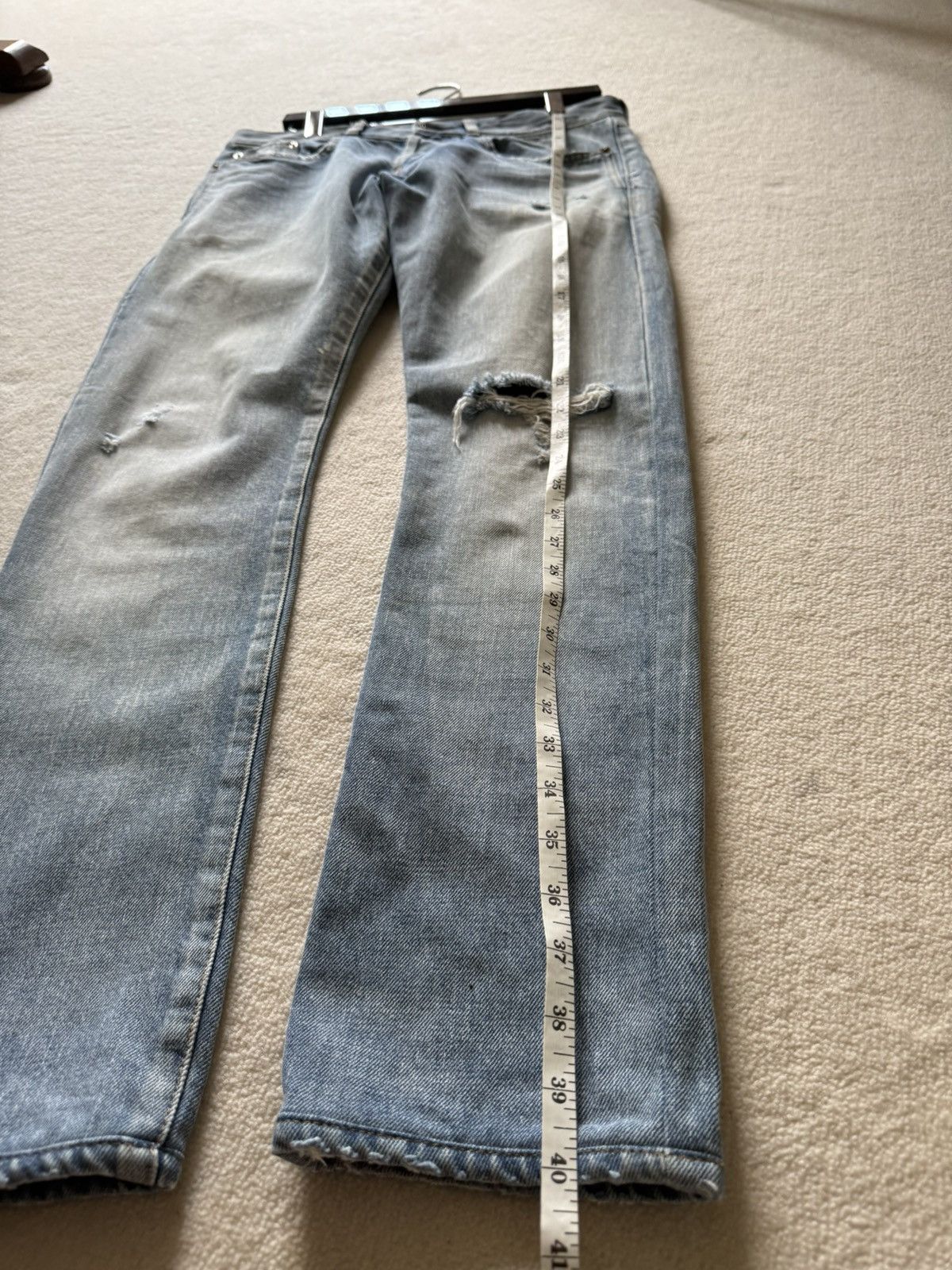 Saint Laurent Paris Saint Laurent slim ripped denim jeans 30 Santa Monica wash Size US 30 / EU 46 - 7 Thumbnail