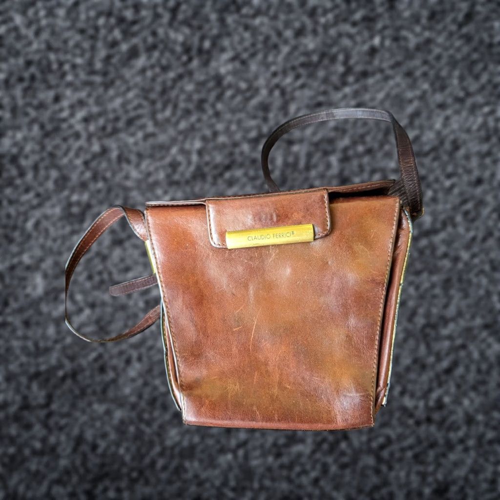 Vintage Claudio Ferrici Leather Womens Crossbody Bag - Brown, Crossbody, Leather, Italy, Women, 76cm strap, Authentic Brand Size ONE SIZE - 1 Thumbnail
