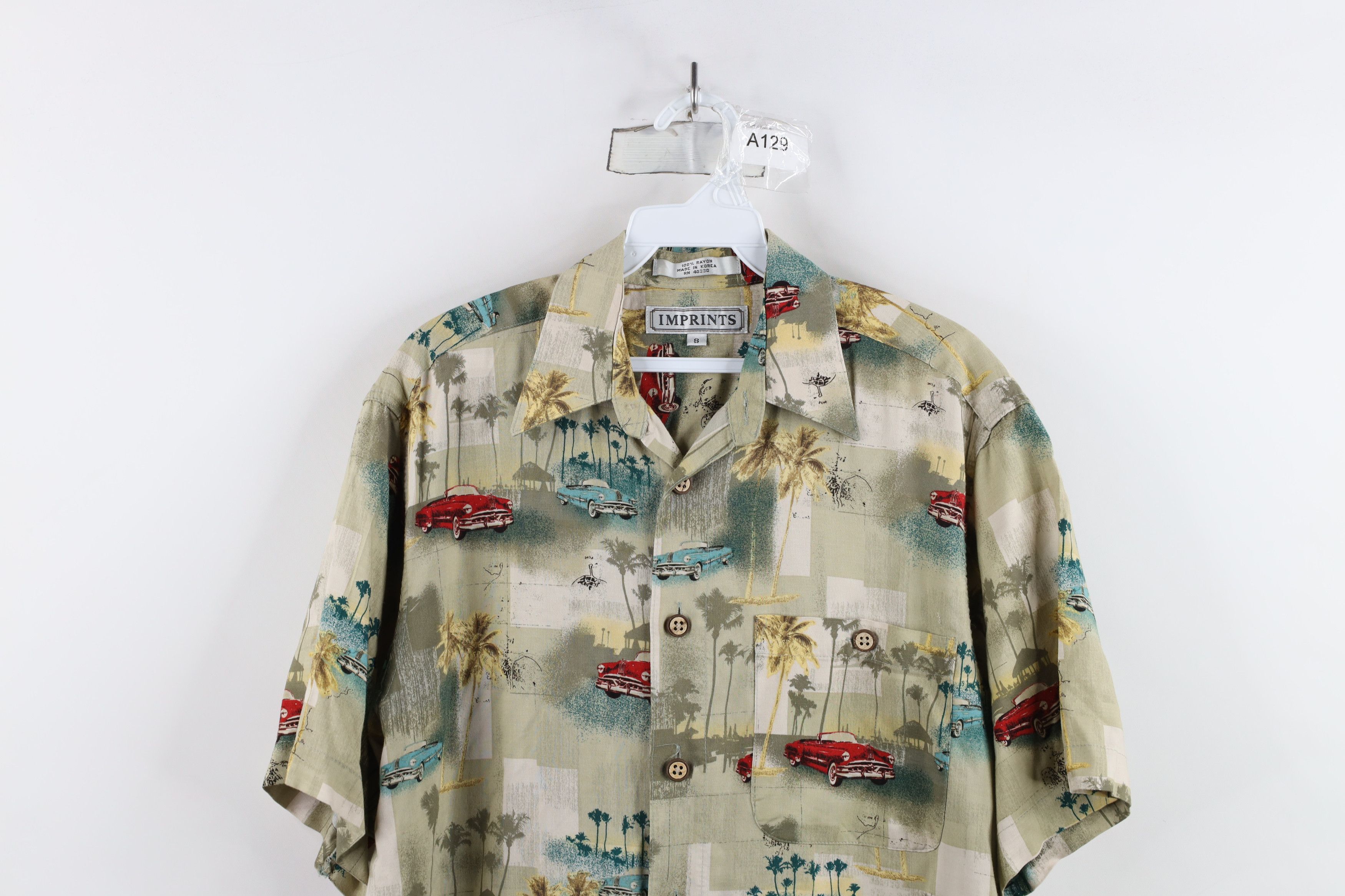 Vintage Vintage 90s Streetwear Car Palm Tree Hawaiian Button Shirt Size US S / EU 44-46 / 1 - 2 Thumbnail