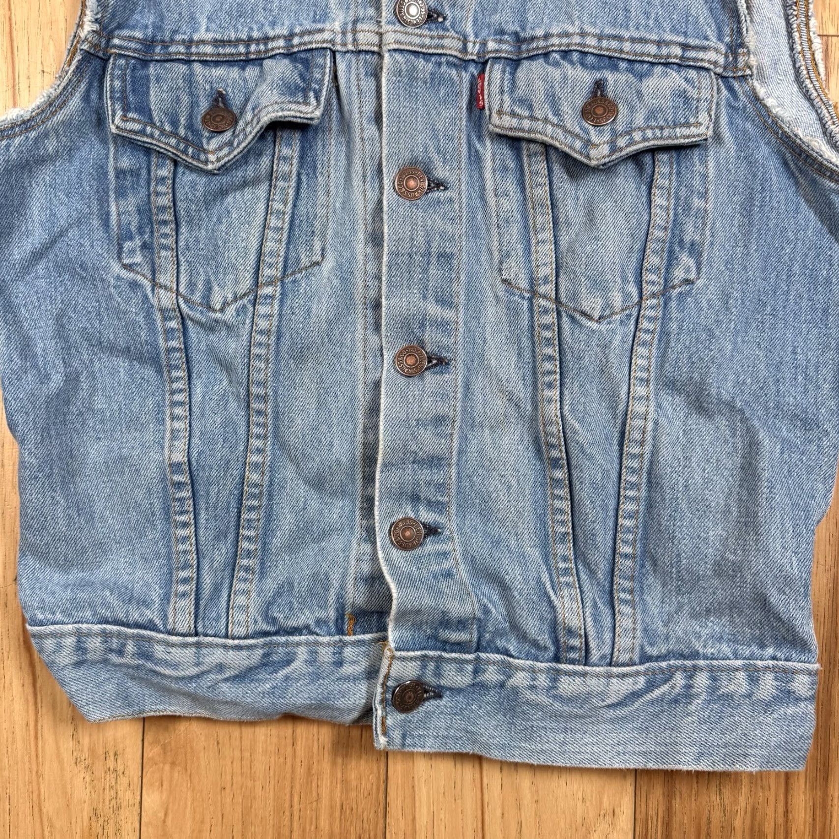Levi's VTG Levi's Denim Cutoff Vest Mens M Biker Light Wash 75505 Blue Cotton Denim Vest Men Size US M / EU 48-50 / 2 - 3 Thumbnail