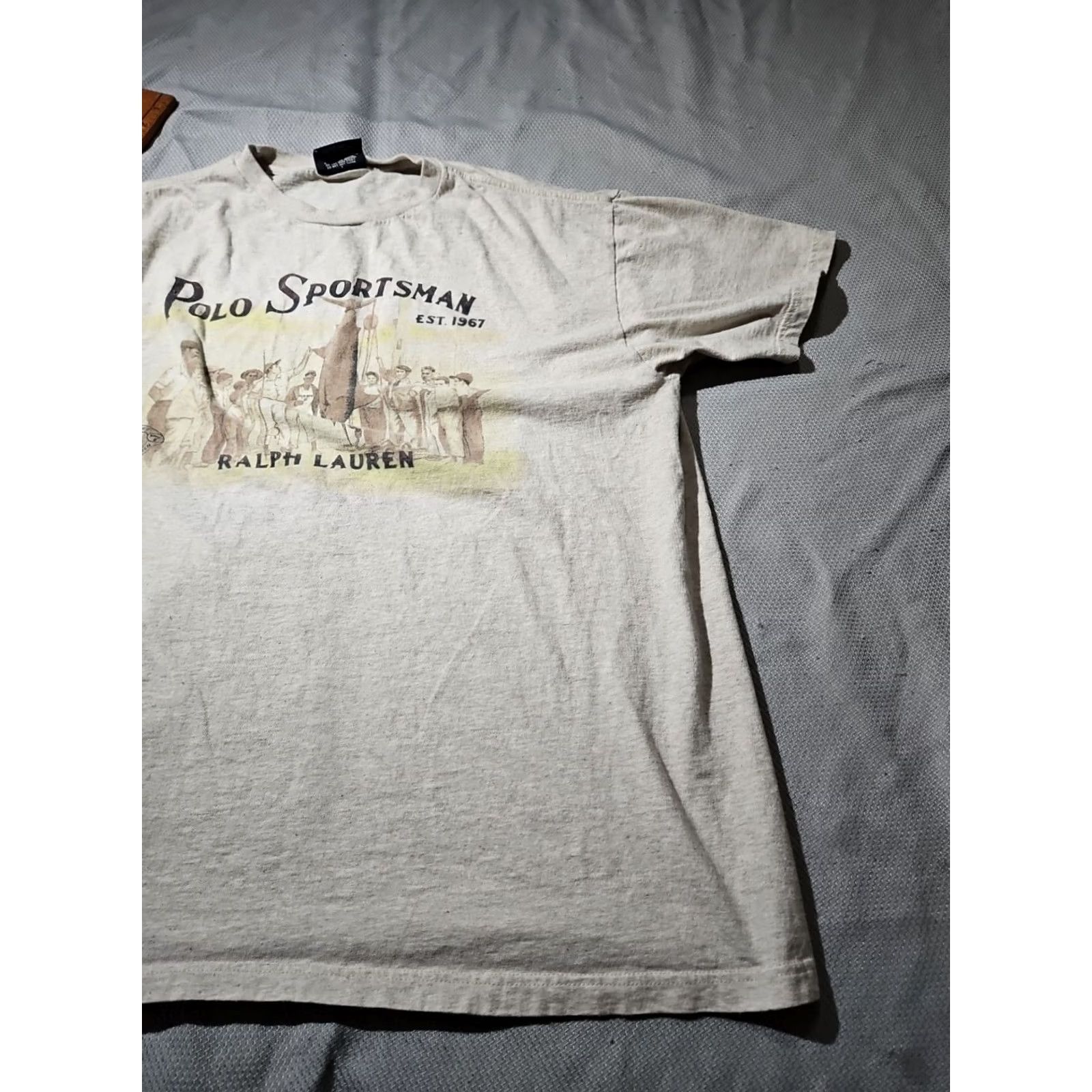 TravisMathew Vtg Polo Sport Shirt Mens Large Beige Sportsman Fishing Preppy Graphic Tee Y2K Size US L / EU 52-54 / 3 - 5 Thumbnail