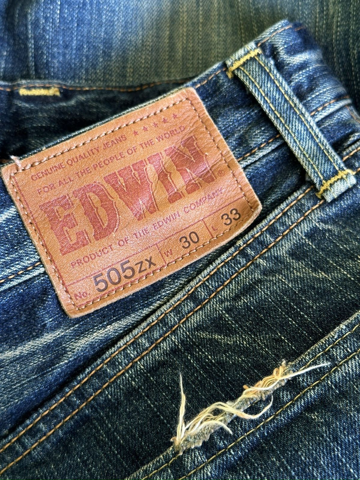 Japanese Brand Vintage Edwin 505ZX Selvedge Denim 💥🎌 Size US 31 - 15 Thumbnail