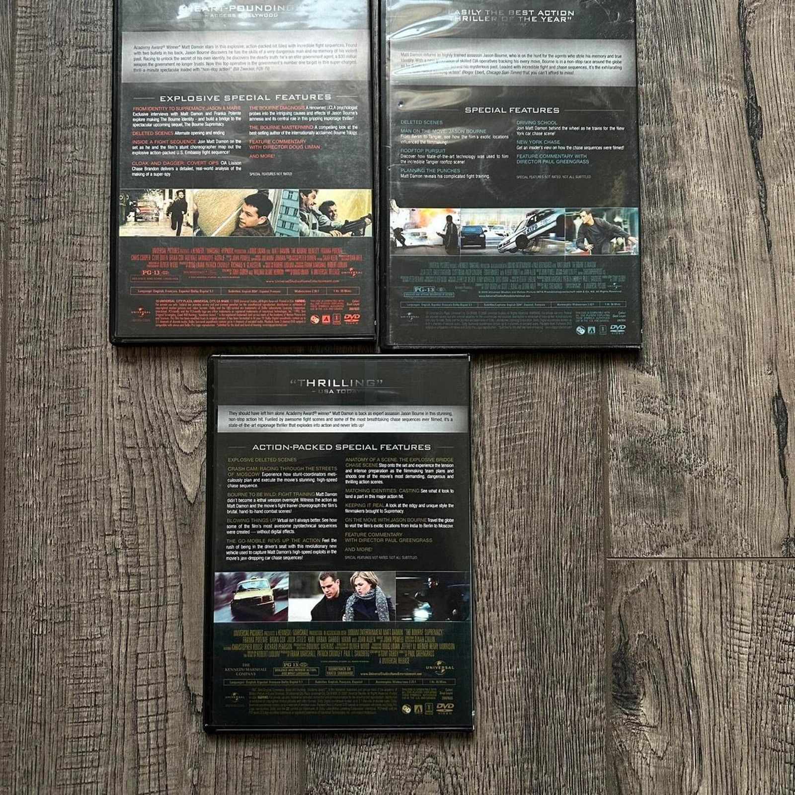 Vintage Jason Bourne Trilogy Matt Damon Action Movie DVD Lot Size ONE SIZE - 5 Thumbnail