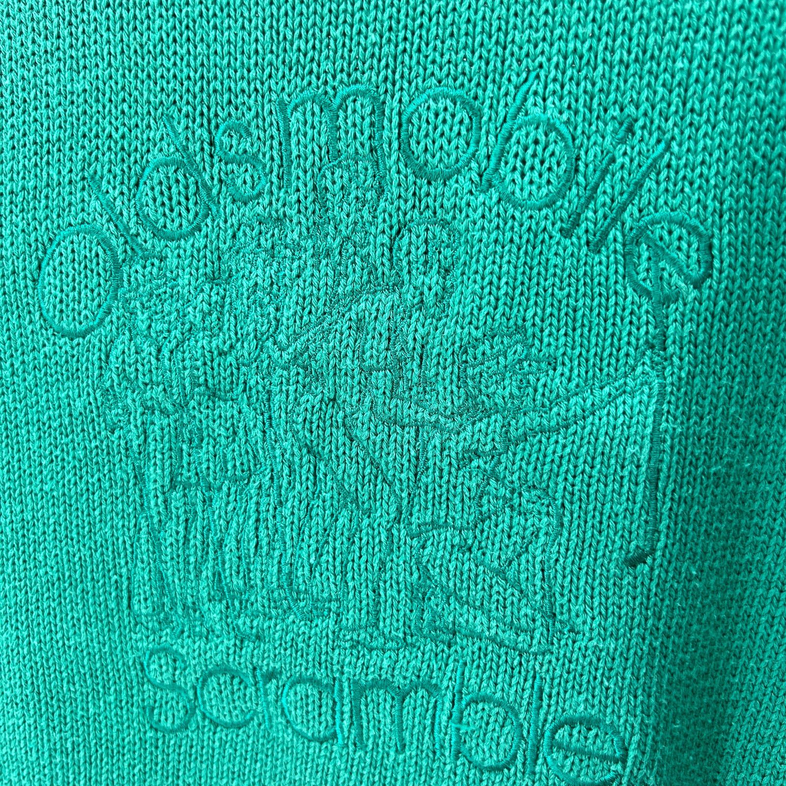 Vintage 80s LaMode Green 100% Cotton Golf Tournament Sweater Size US L / EU 52-54 / 3 - 3 Thumbnail