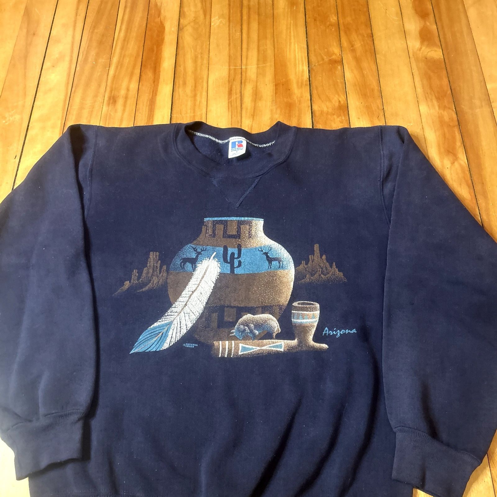 Vintage 90s Russell Aztec Crewneck Small Size US S / EU 44-46 / 1 - 2 Thumbnail