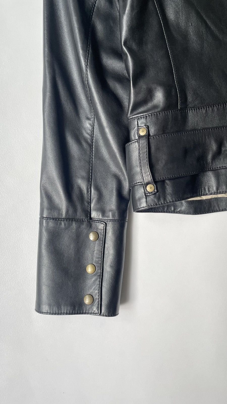 Miu Miu Mid 2000s Black Leather Moto Jacket Size S / US 4 / IT 40 - 21 Thumbnail