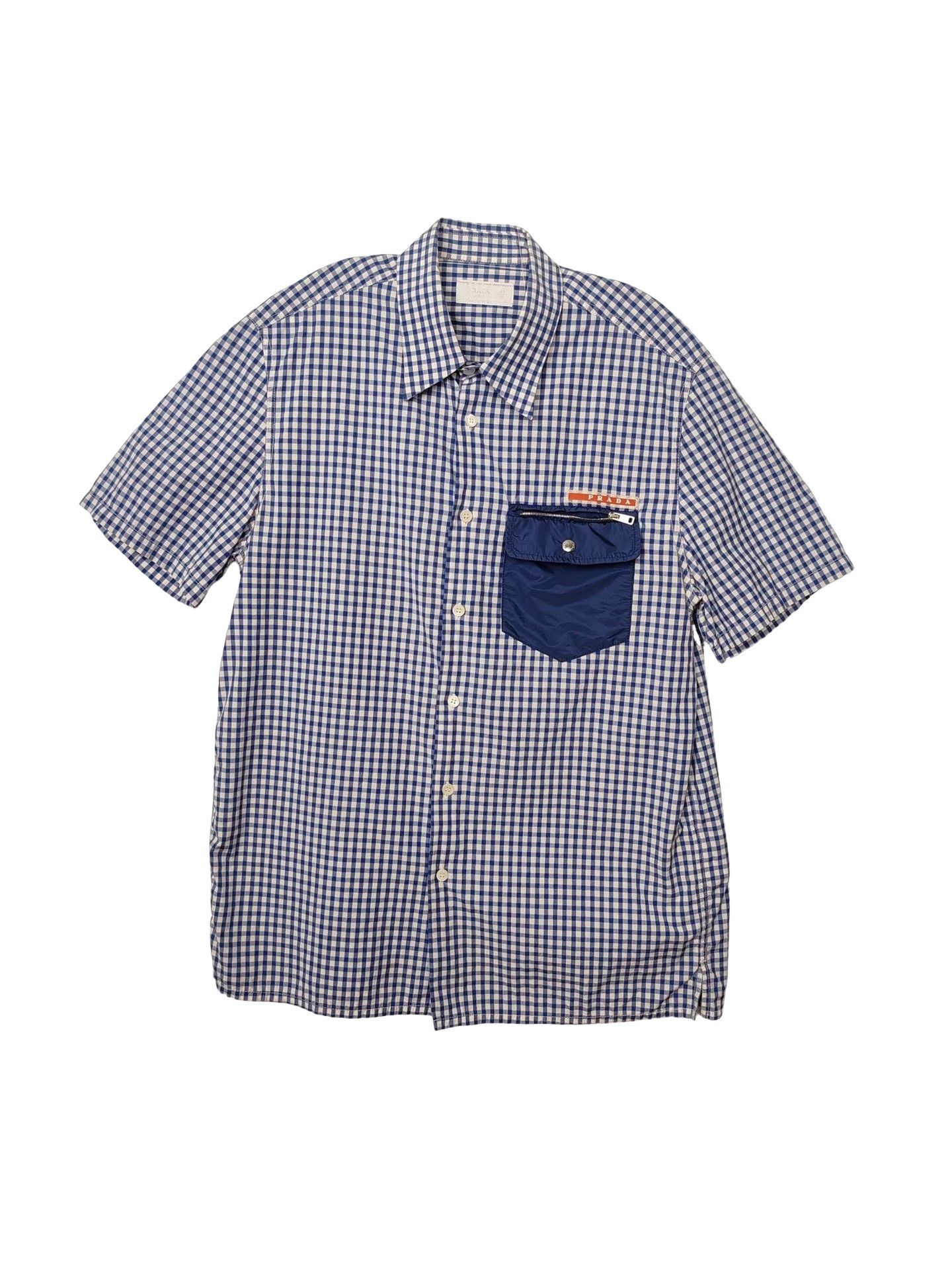 Prada Prada Gingham Nylon Pocket Shirt Size L Size US L / EU 52-54 / 3 - 1 Thumbnail