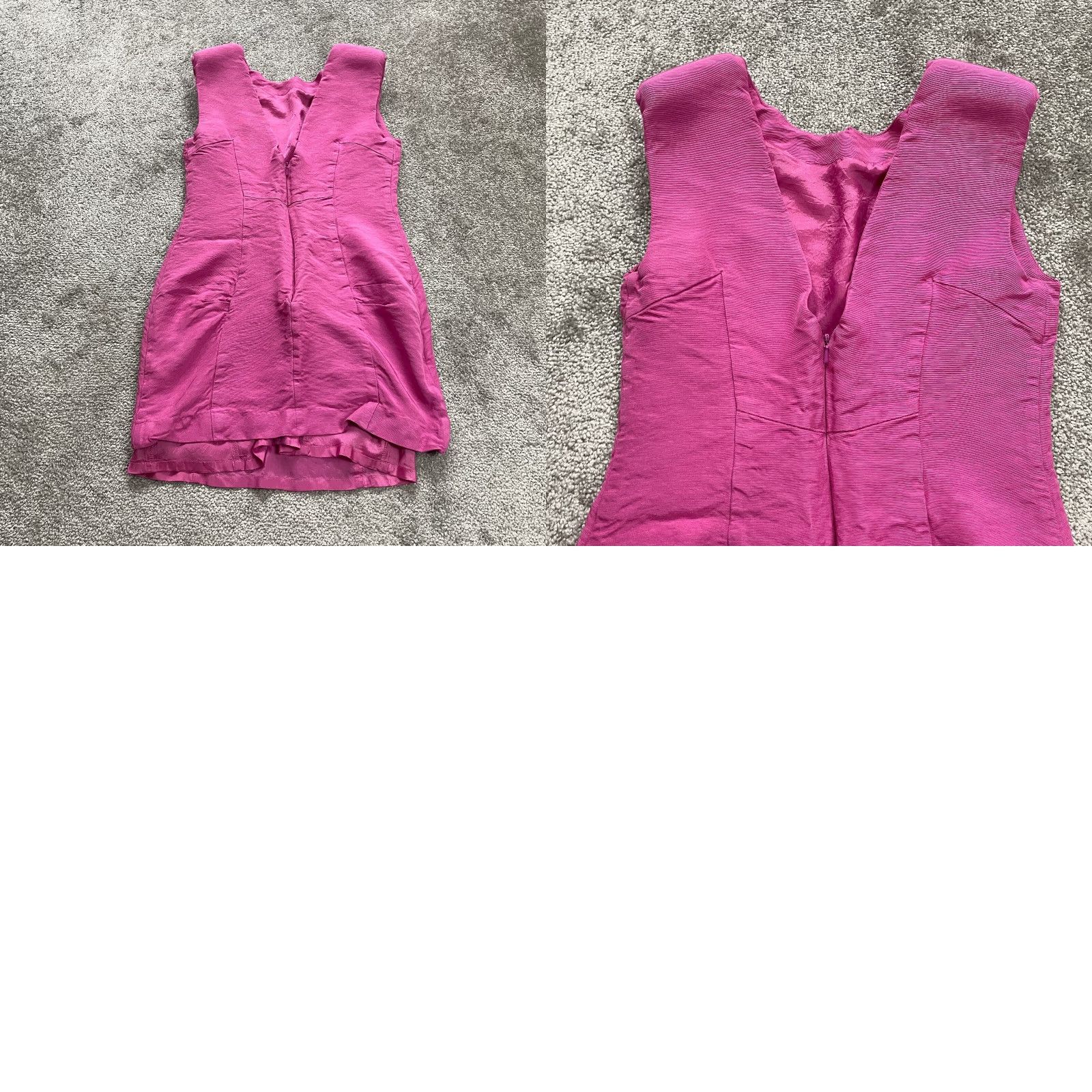 Vintage Twenty8Twelve Shift Dress Women's Size 6 Pink Solid Short Sleeve Ruched Zipper Vintage? No Size M / US 6-8 / IT 42-44 - 9 Thumbnail