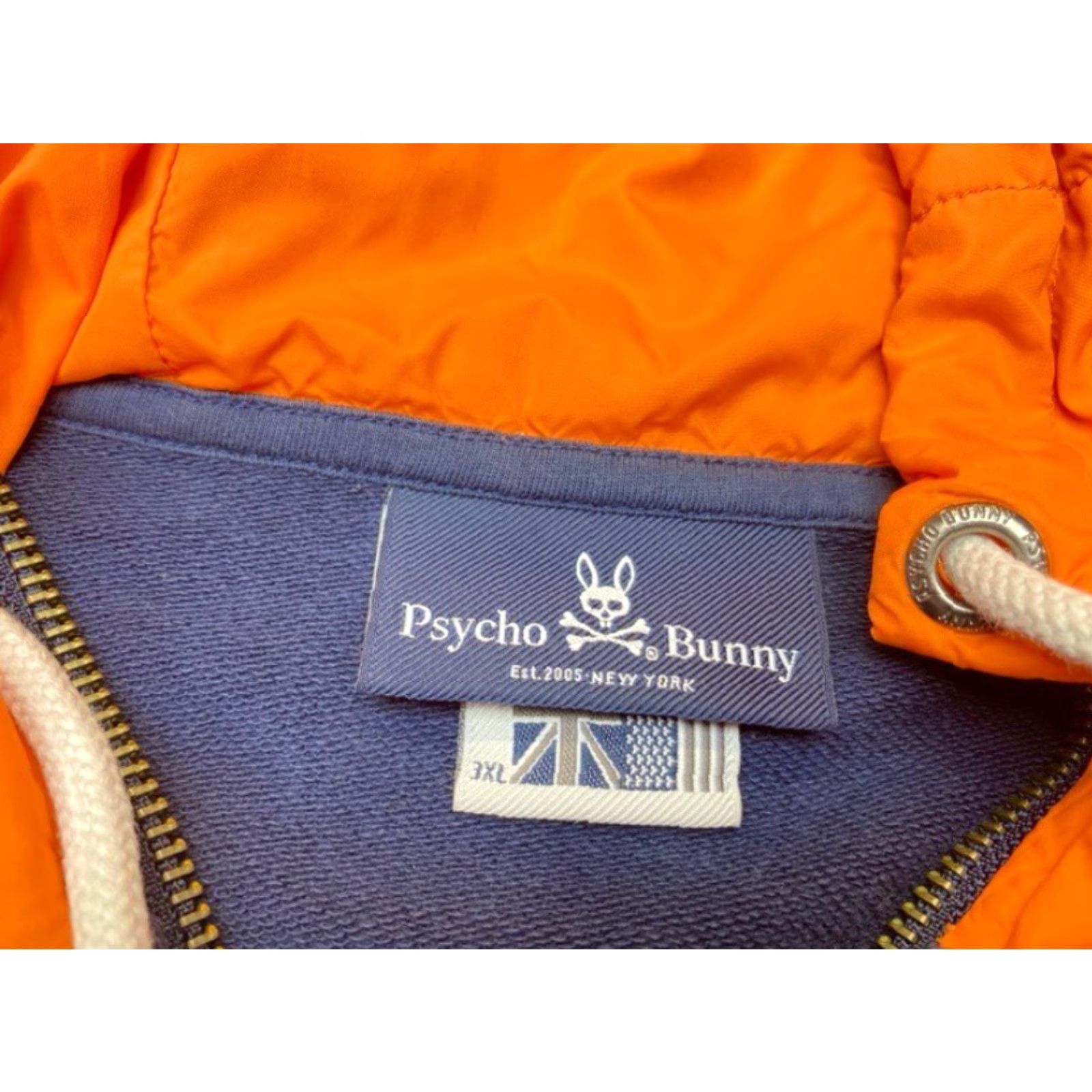 Psycho Bunny Psycho Bunny Hoodie Mens 3XL Blue Orange Full Zip Long Sleeve Sweatshirt Logo Size US XXL / EU 58 / 5 - 7 Thumbnail