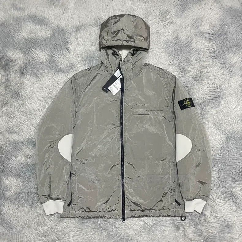 Stone Island Stone Island Metal Nylon Down Jacket Hooded Coat Silver Co Size US M / EU 48-50 / 2 - 1 Thumbnail