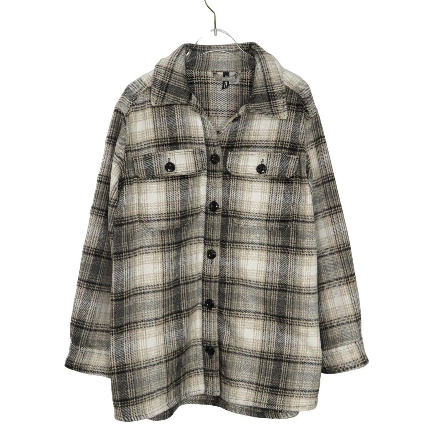 H&M H&M Black & Cream Plaid Shacket Jacket Fleece Casual Small Size S / US 4 / IT 40 - 1 Thumbnail