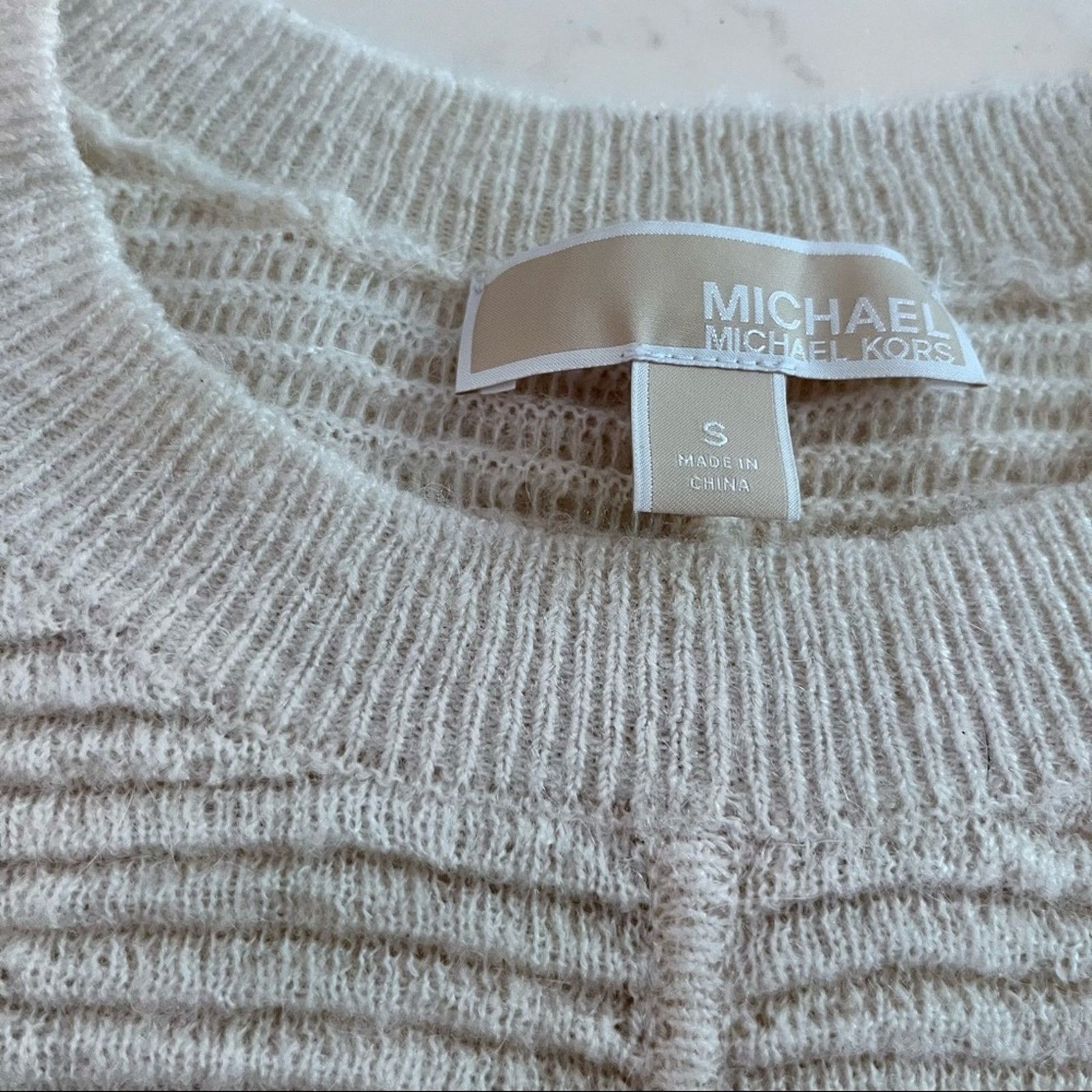 Michael Kors Michael Kors Ottoman Knit Ecru Dolman-sleeve Sweater Size S / US 4 / IT 40 - 4 Thumbnail