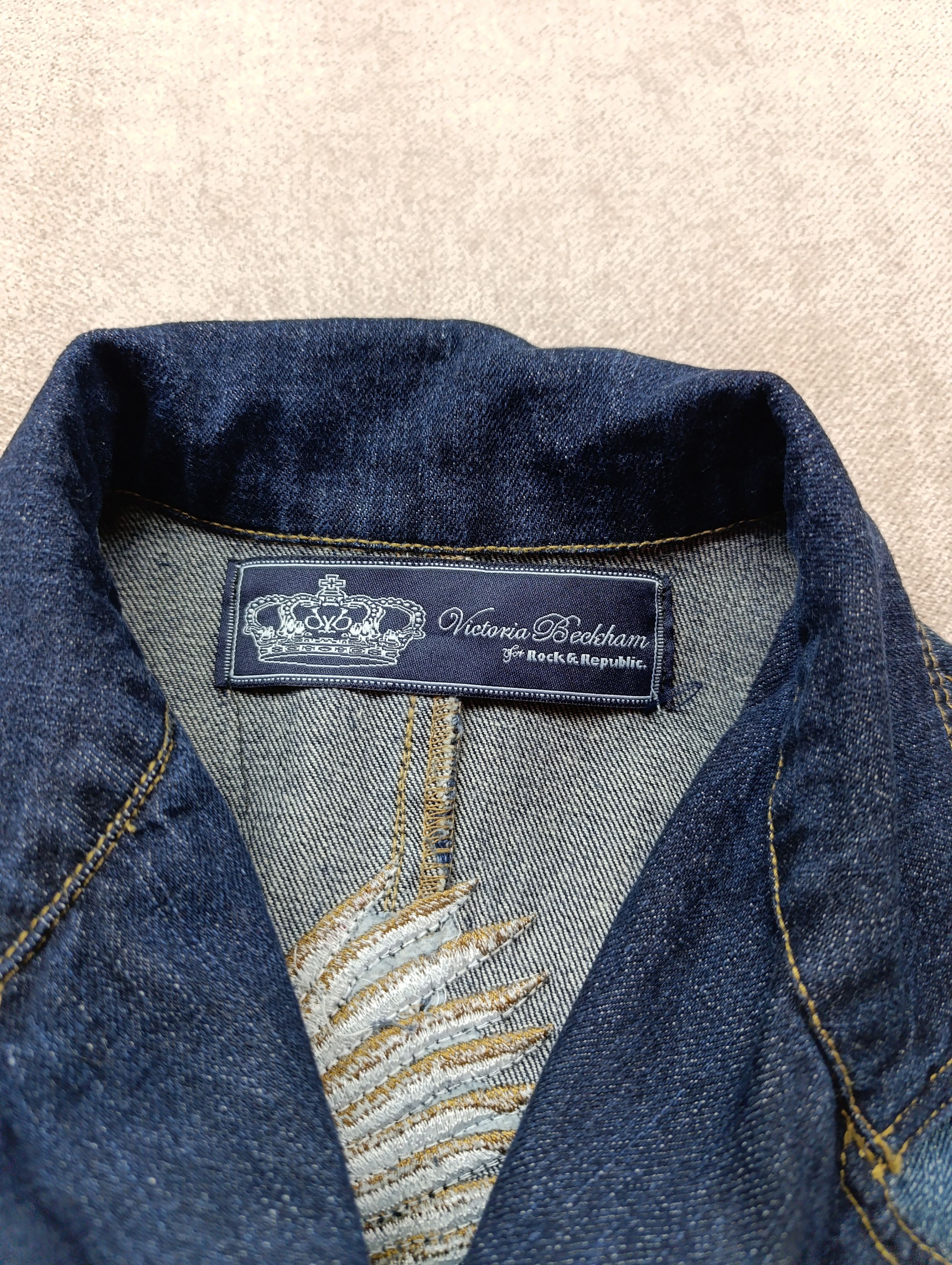 Victoria Beckham VICTORIA BECKHAM FOR ROCK REPUBLIC DENIM JACKET BLAZER EAGLE Size S / US 4 / IT 40 - 9 Thumbnail