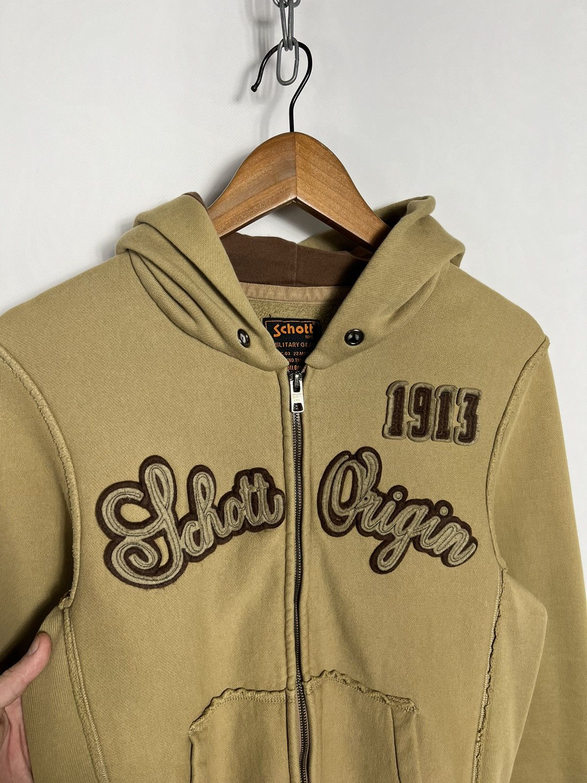 Schott Vintage Schott NYC Embroidered Logo Zip Hoodie Zipper Size US M / EU 48-50 / 2 - 7 Thumbnail