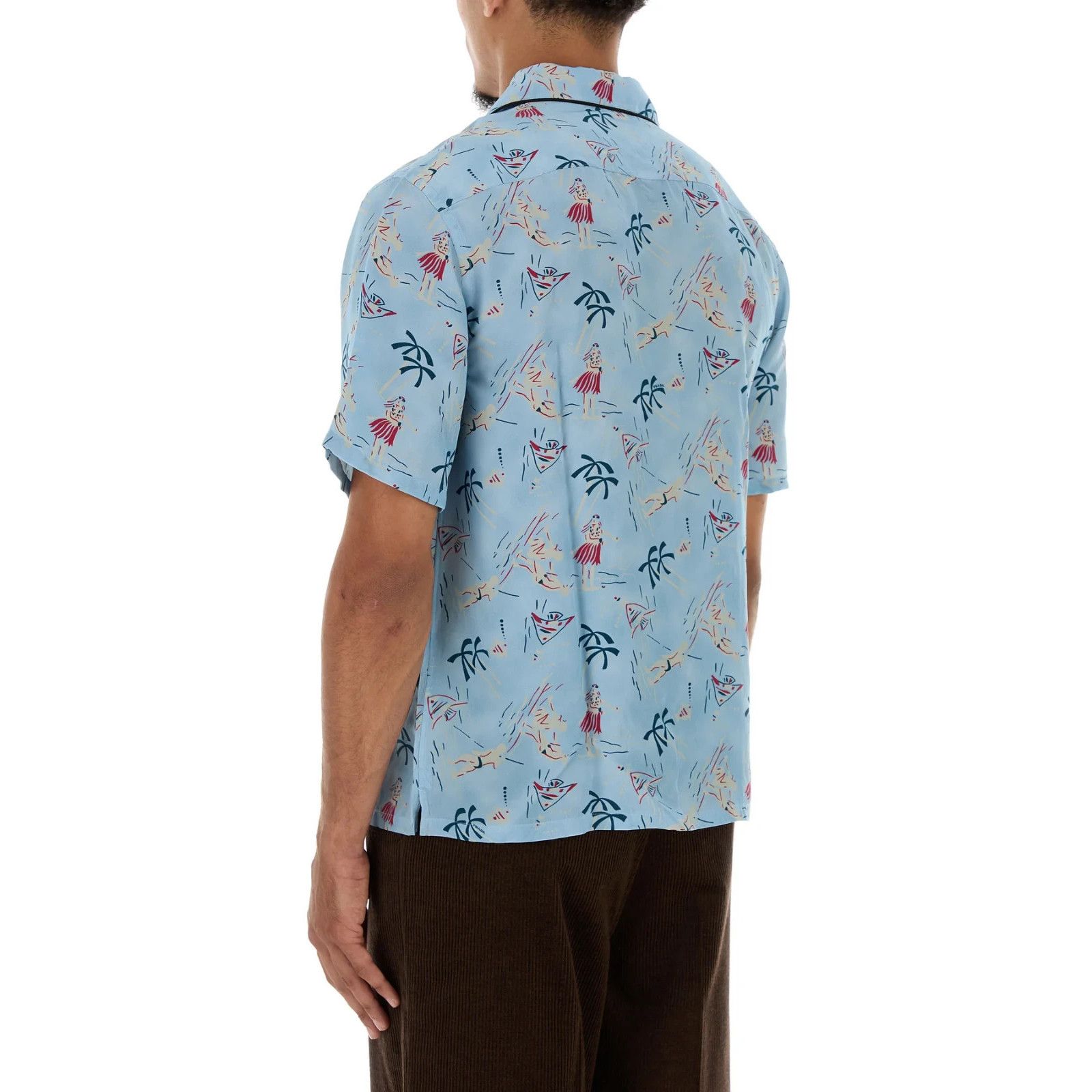 Prada PRADA Printed Satin Shirt New & Authentic (Men's size:L;) Size US L / EU 52-54 / 3 - 4 Thumbnail