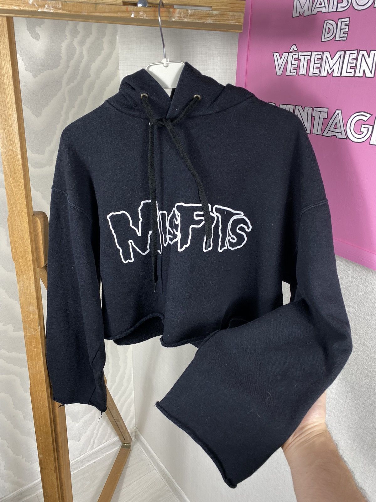 Fruit Of The Loom Misfits Skull Crop Hoodie Size M / US 6-8 / IT 42-44 - 4 Thumbnail
