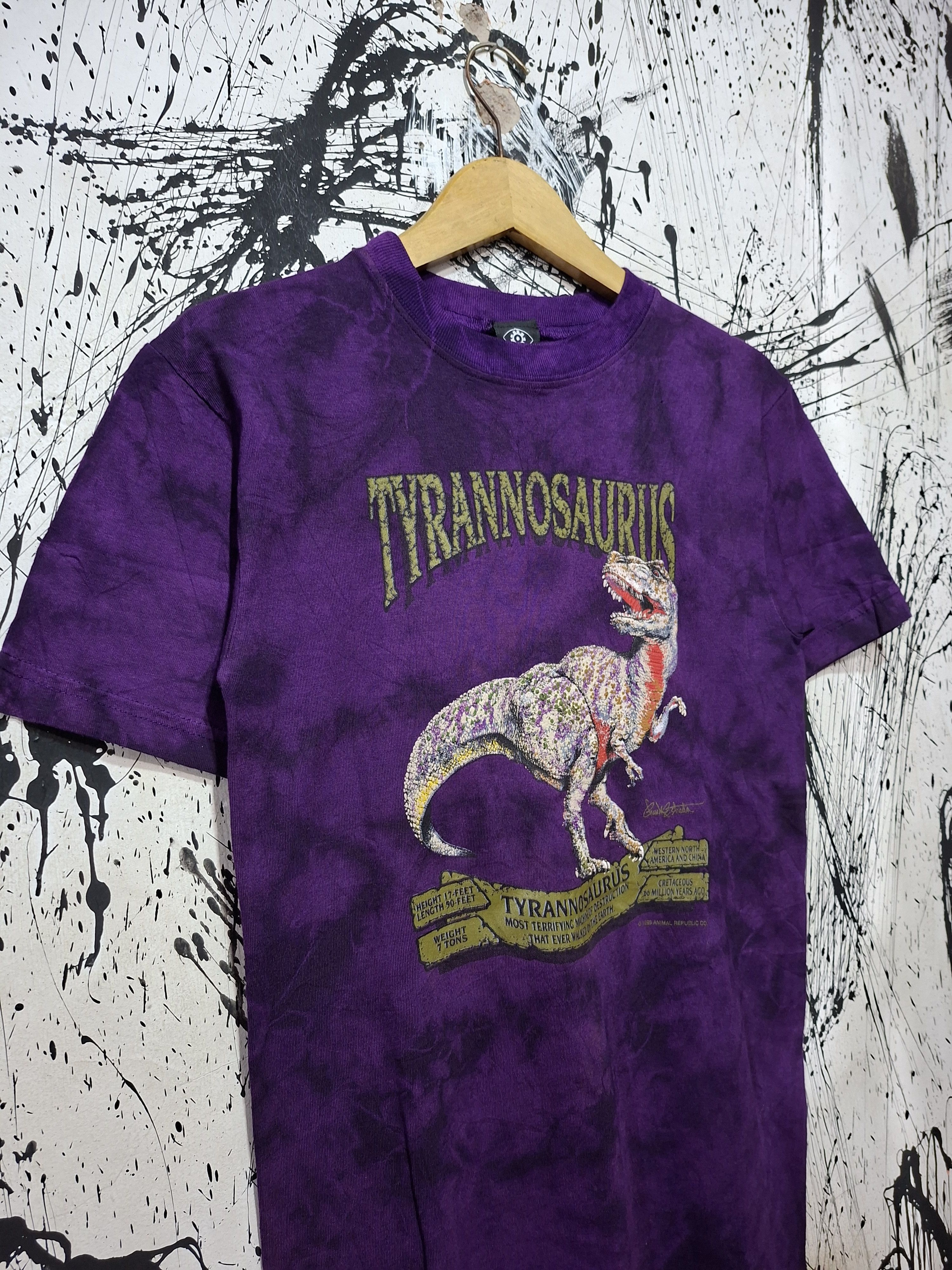 Vintage 90'S THE TYRANOSAURUS ANIMAL REPUBLIC CO TIE-DYE SHIRT Size US M / EU 48-50 / 2 - 2 Thumbnail
