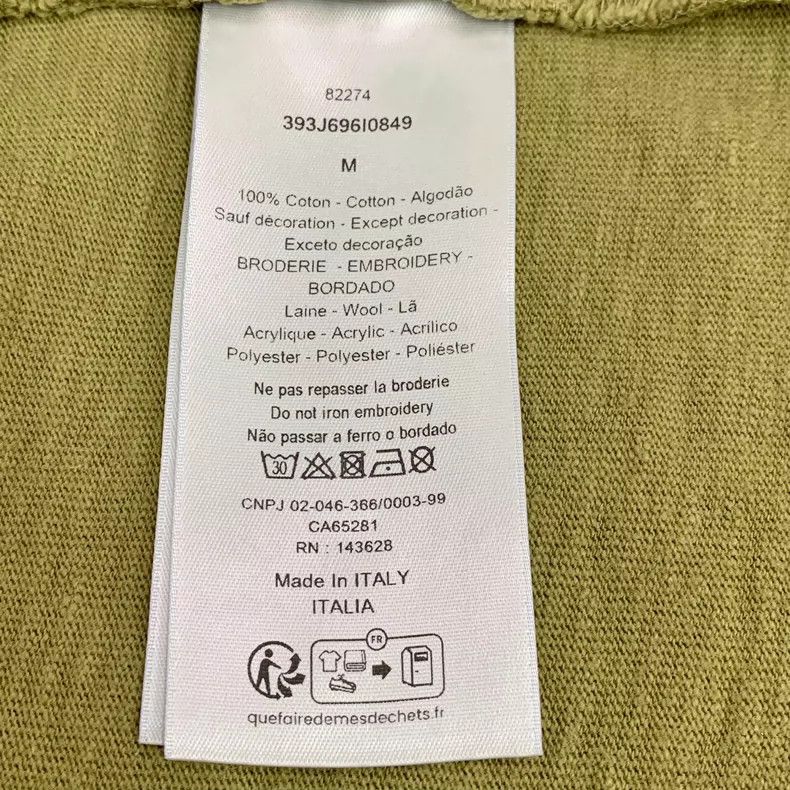 Dior Dior Green floral letter embroidered cotton round-neck shor Size US M / EU 48-50 / 2 - 7 Thumbnail