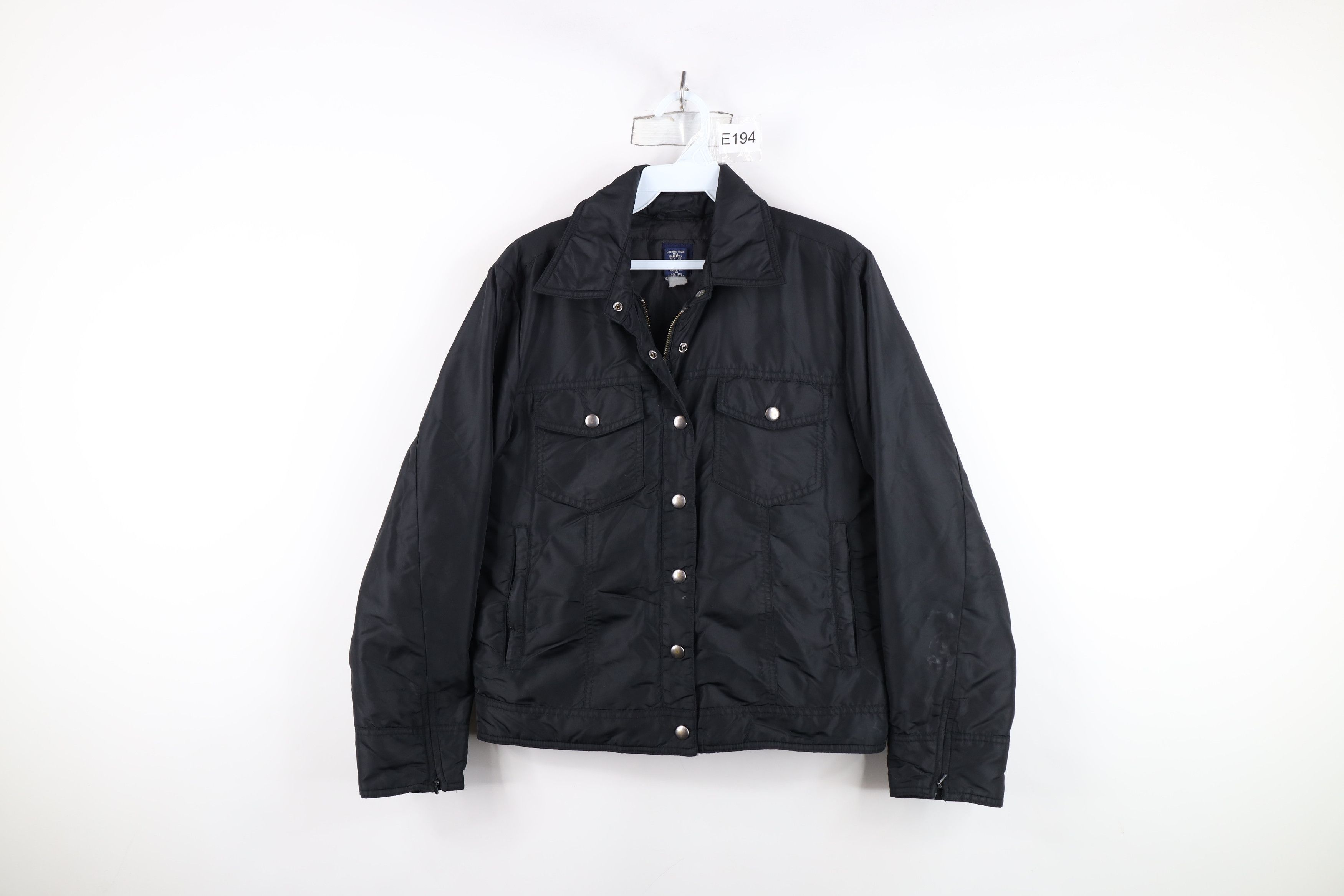 Gap Vintage 90s Y2K Gap Micro Puffer Bomber Jacket Black Size S / US 4 / IT 40 - 1 Thumbnail