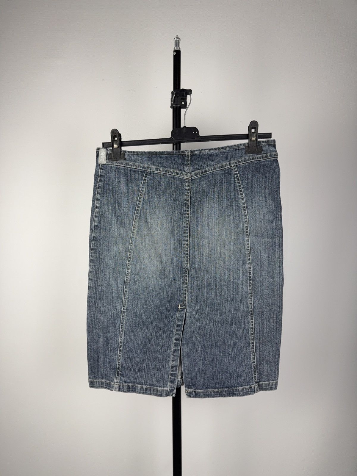 Versace × Versus Versace Vintage 90s Y2K VERSACE Luxury Italy Flower Denim Skirt Size 28" / US 6 / IT 42 - 8 Thumbnail
