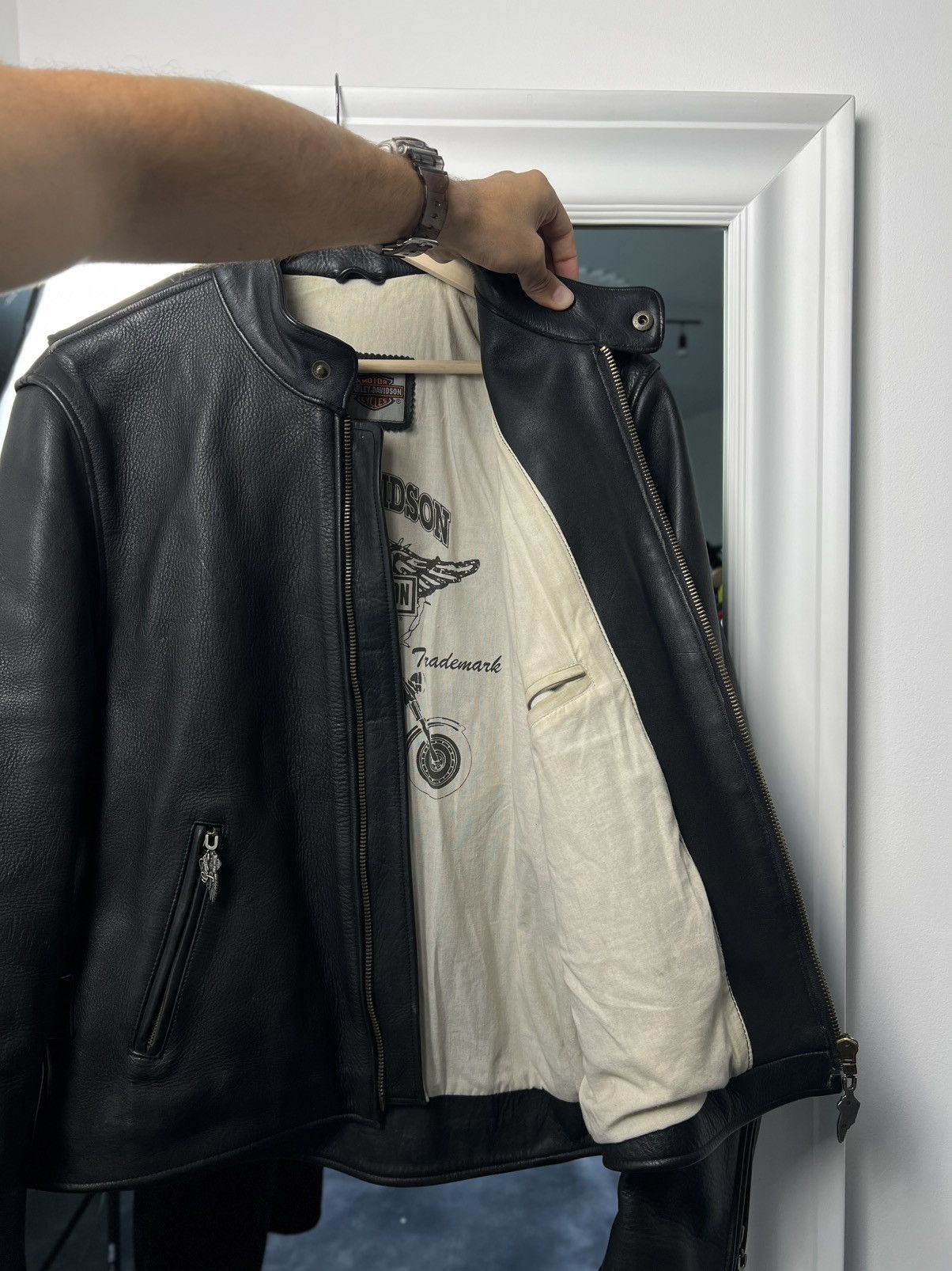 Harley Davidson Harley-Davidson Vintage Leather Jacket Size L USA Black Size US L / EU 52-54 / 3 - 16 Thumbnail