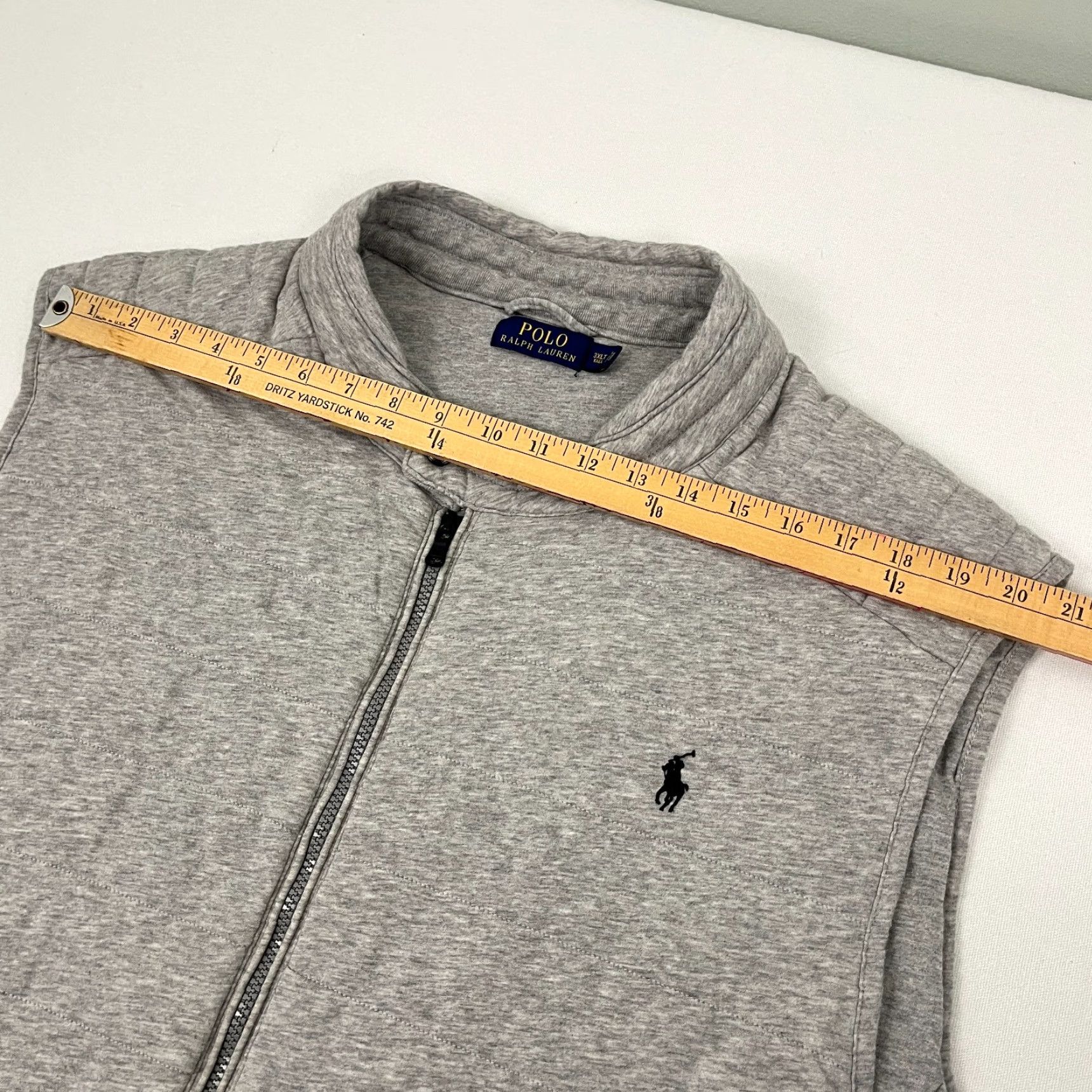 Polo Ralph Lauren VINTAGE Polo Ralph Lauren Vest Jacket Mens 3XLT Tall Gray Fleece Quilted Cotton Full Zip Size US XXL / EU 58 / 5 - 6 Thumbnail