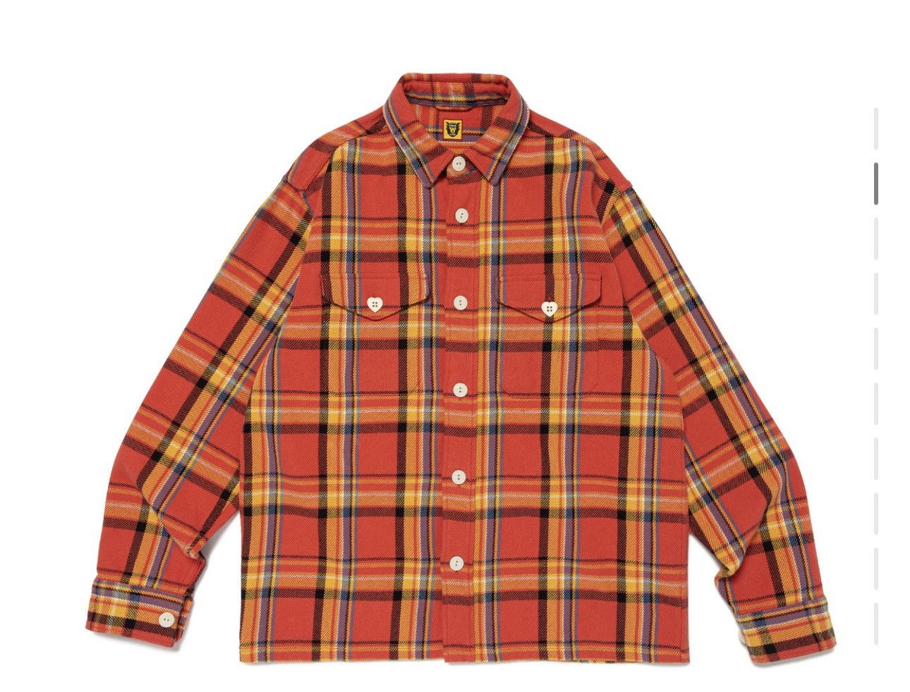 Image of Human Made Check Shirt- Orange/2Xl, Men's