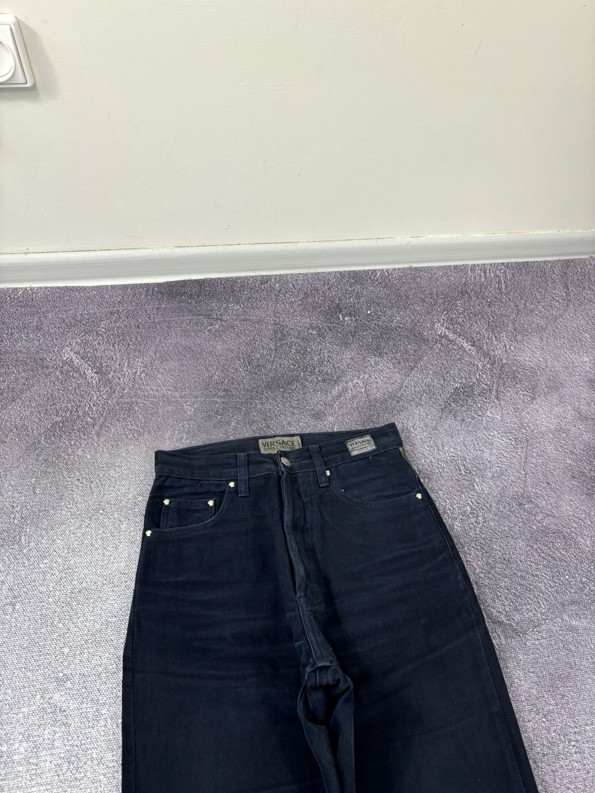 Versace Jeans Couture Vintage Versace Jeans Couture Women’s Navy Blue Flared Jeans Size 28" / US 6 / IT 42 - 4 Thumbnail
